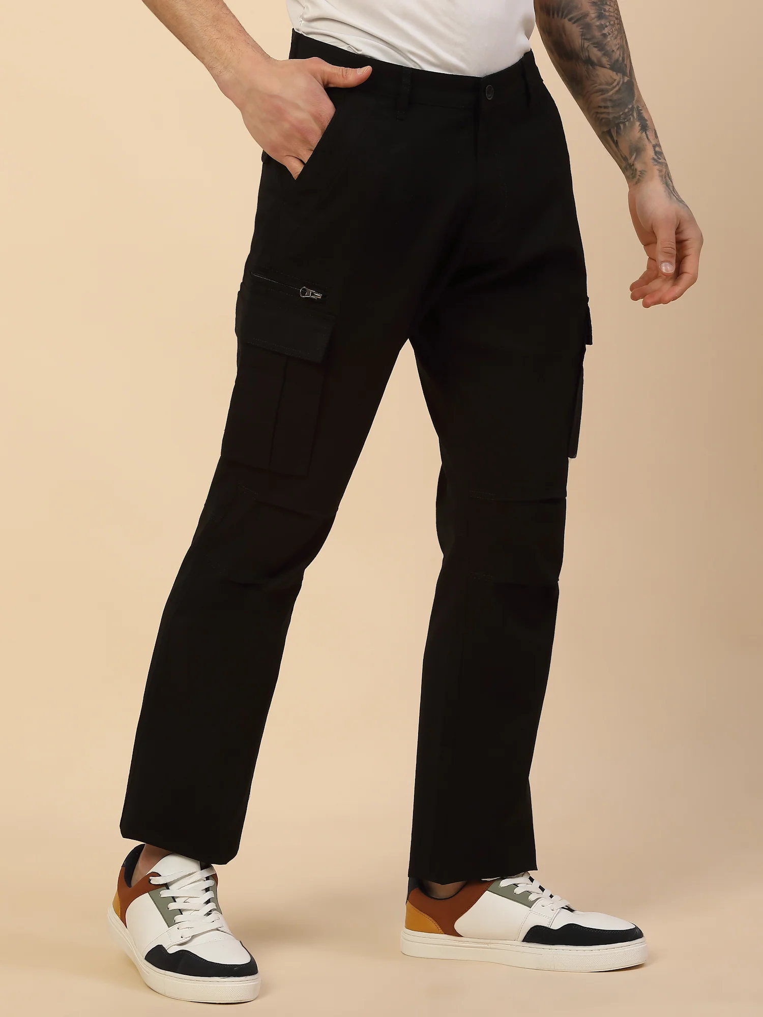 Men Lightweight Cotton Blend Cargo Pants - Straight Fit | Casual & Travel Wear | Cotton Blend - Image 4