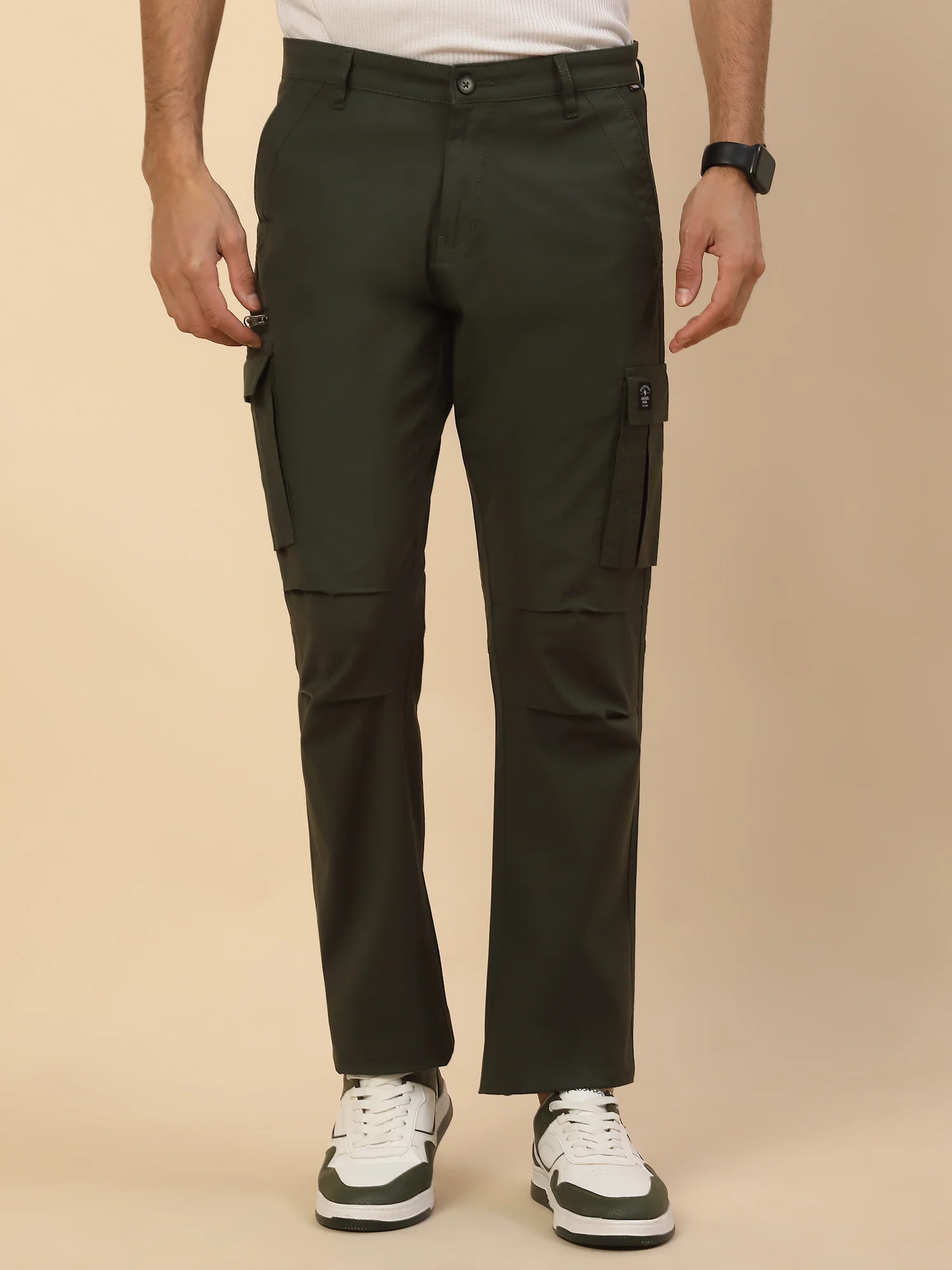 Men Lightweight Cotton Blend Cargo Pants - Straight Fit | Casual & Travel Wear | Cotton Blend - Image 2