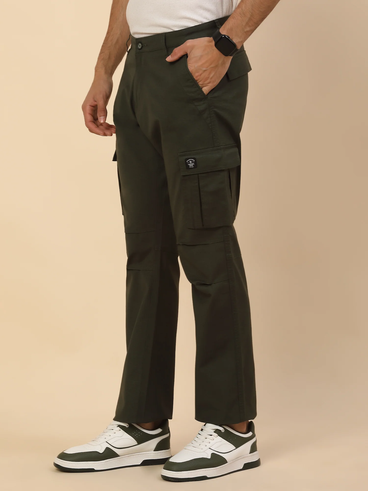 Men Lightweight Cotton Blend Cargo Pants - Straight Fit | Casual & Travel Wear | Cotton Blend - Image 3
