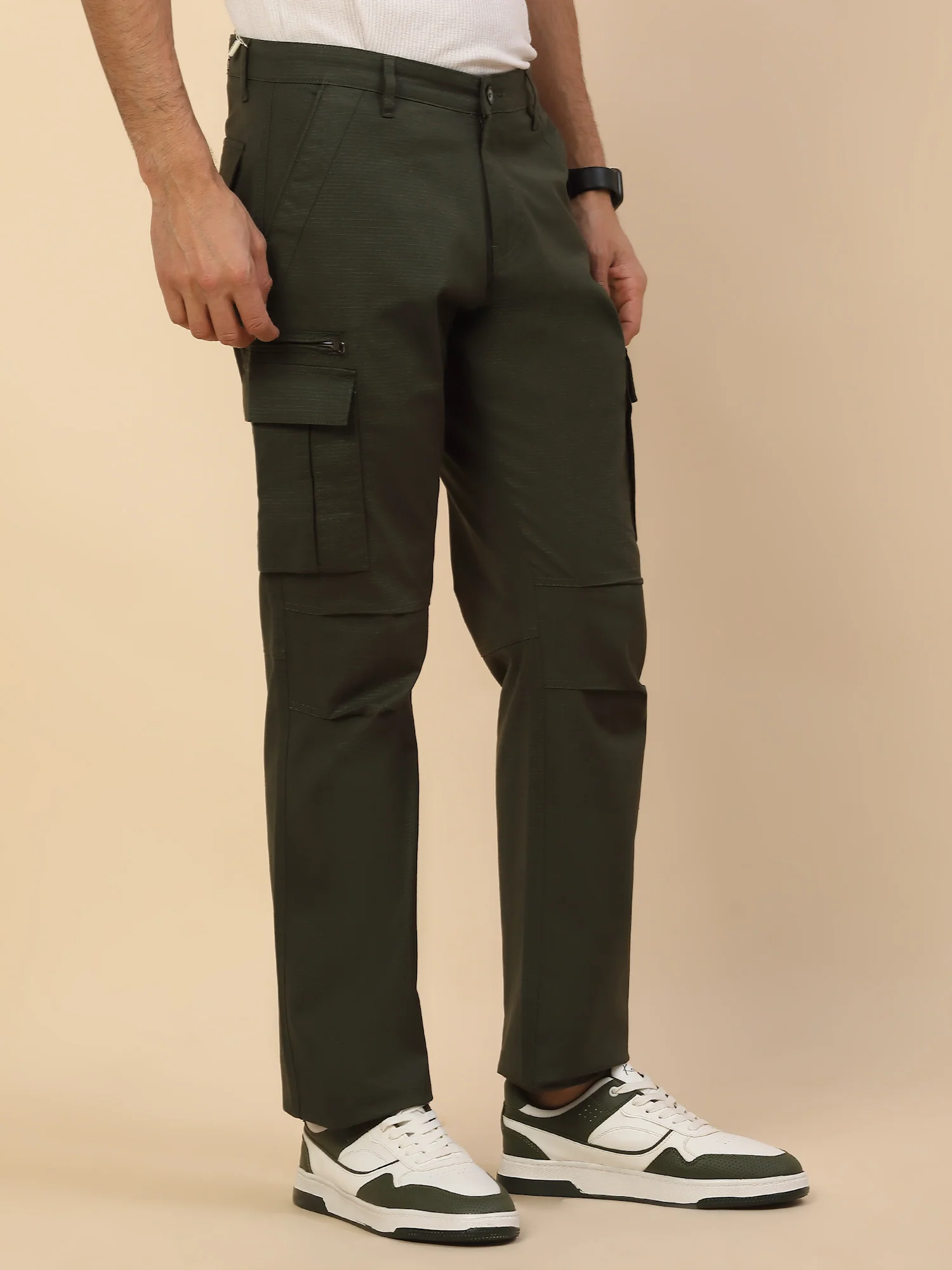Men Lightweight Cotton Blend Cargo Pants - Straight Fit | Casual & Travel Wear | Cotton Blend - Image 4