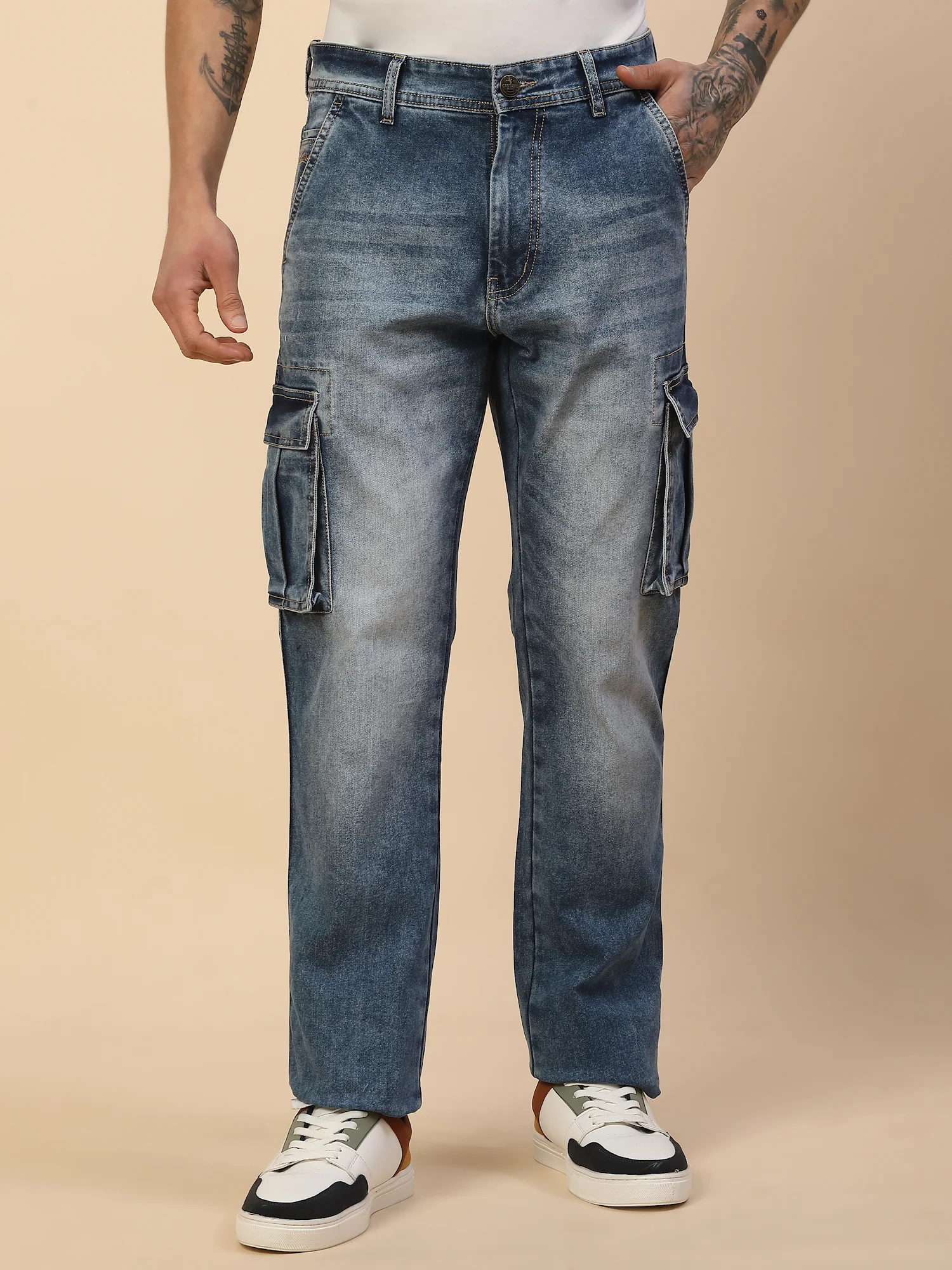 Men Lightweight Polycotton Cargo Pants - Straight Fit | Casual & Travel Wear | Polycotton - Image 2