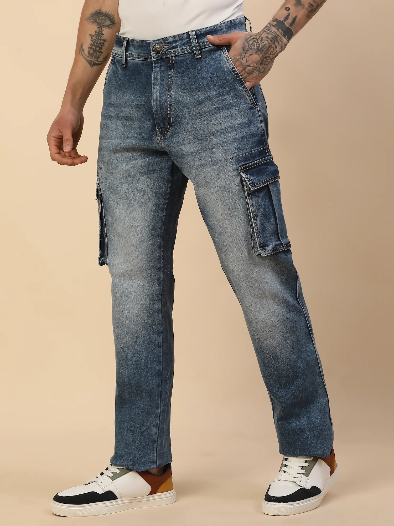 Men Lightweight Polycotton Cargo Pants - Straight Fit | Casual & Travel Wear | Polycotton - Image 3