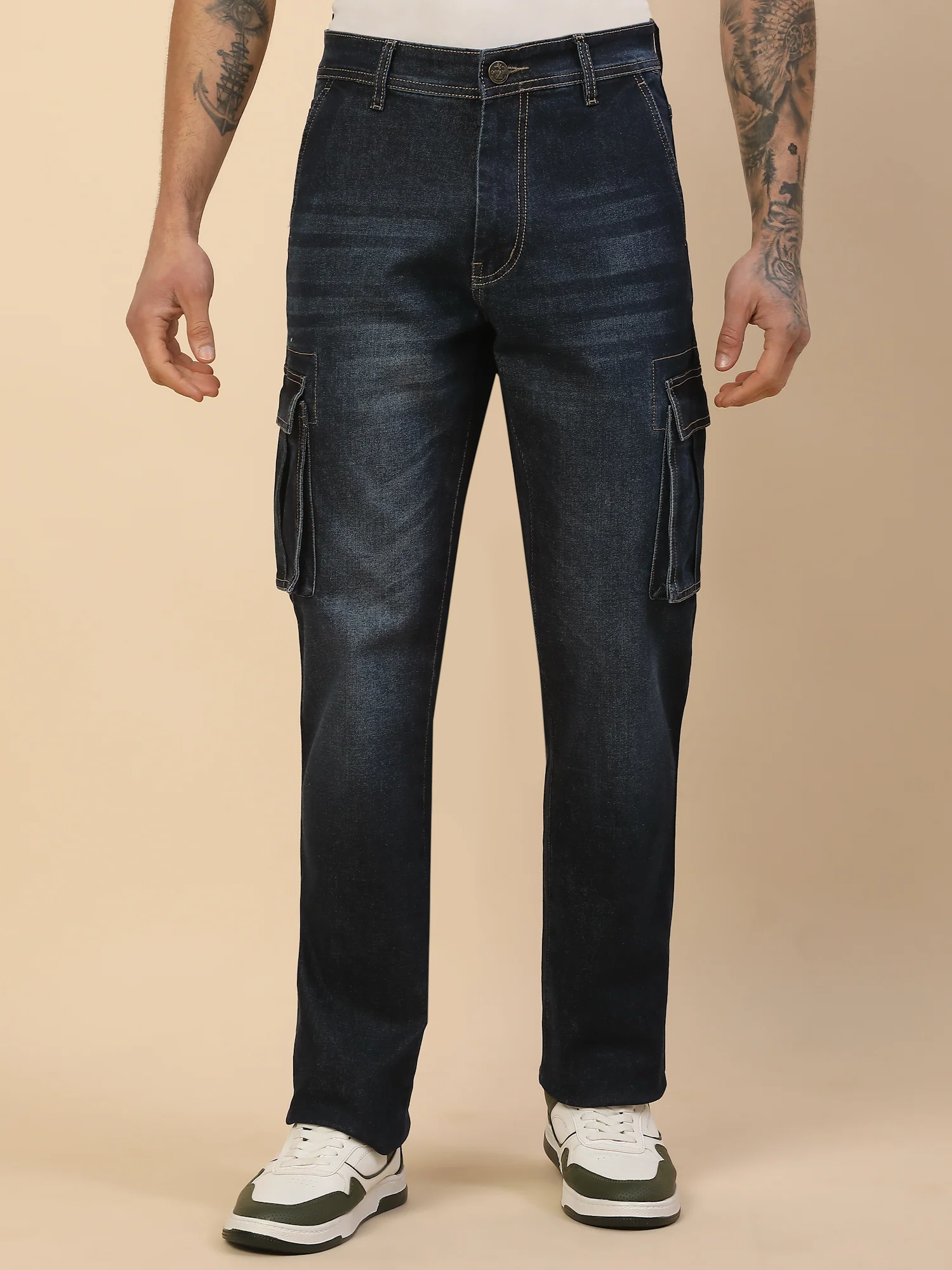 Men Lightweight Polycotton Cargo Pants - Straight Fit | Casual & Travel Wear | Polycotton - Image 2