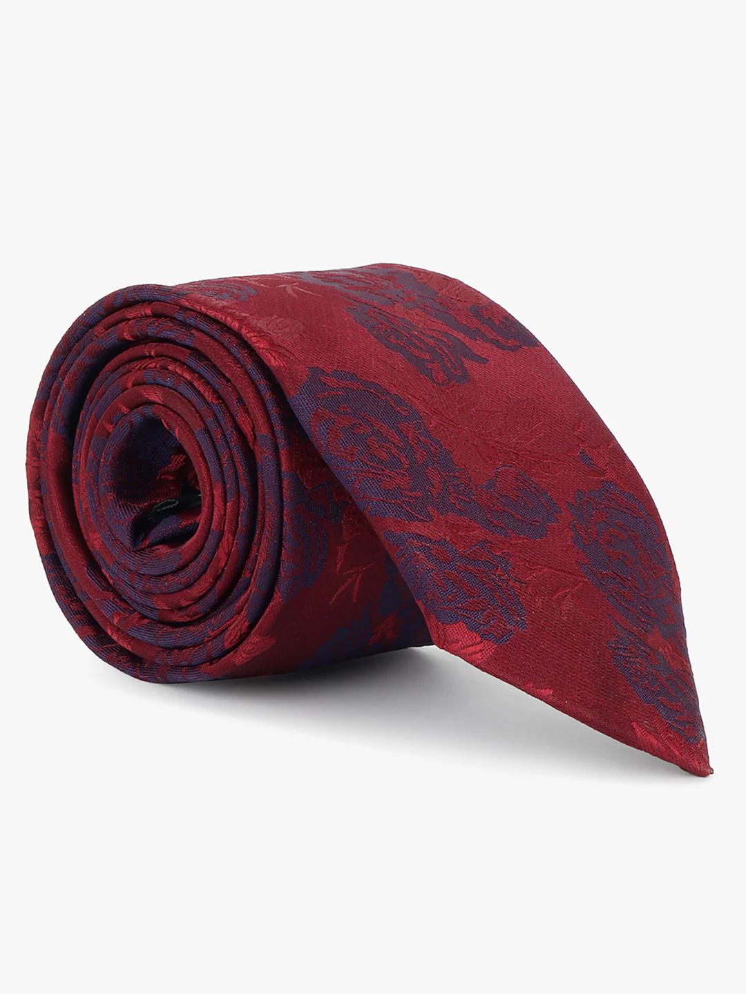Men Maroon Printed Tie With Pocket Square - Image 4