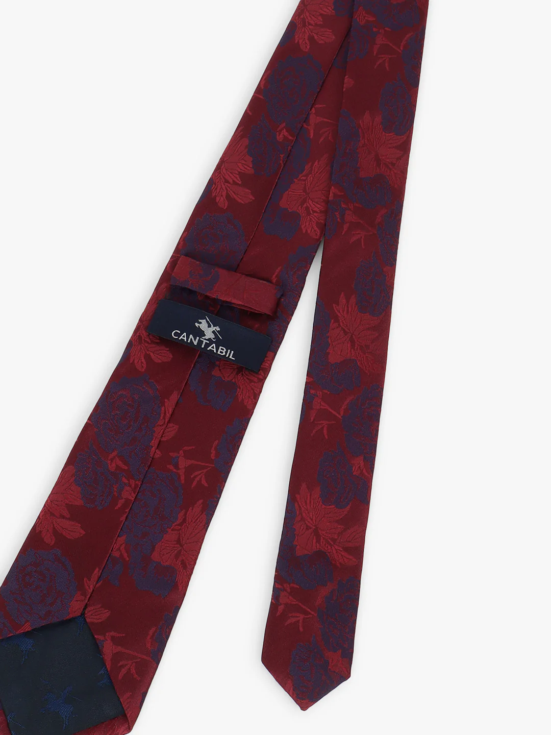 Men Maroon Printed Tie With Pocket Square - Image 6