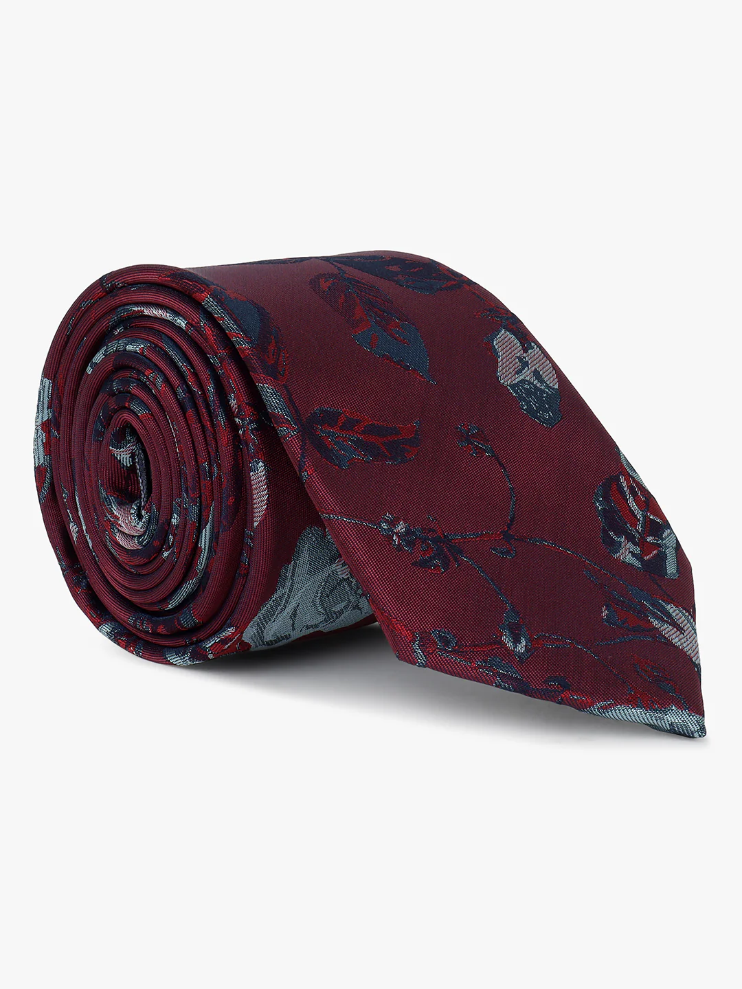 Men Maroon Printed Tie With Pocket Square - Image 3