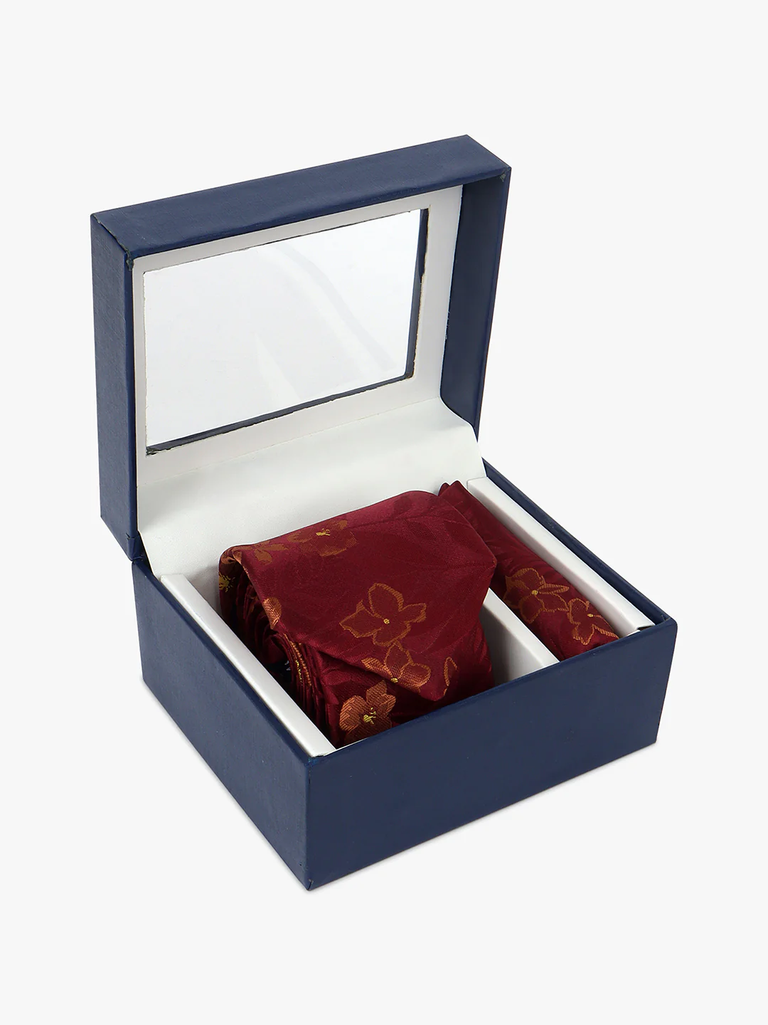 Cantabil Men's Maroon Printed Tie With Pocket Square - Image 3