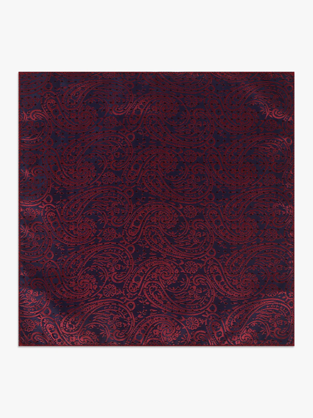 Men Maroon Printed Tie With Pocket Square - Image 5