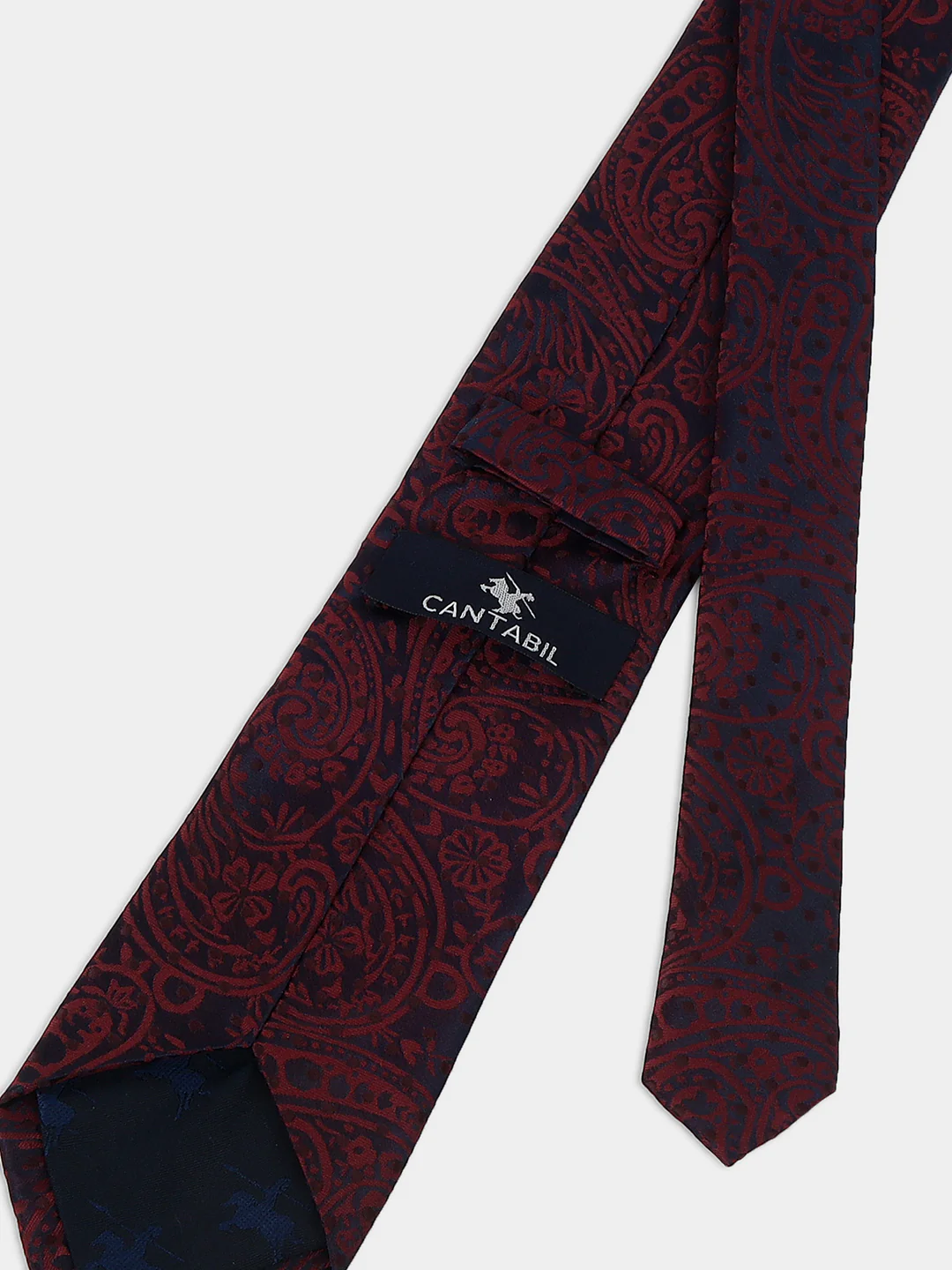 Men Maroon Printed Tie With Pocket Square - Image 6