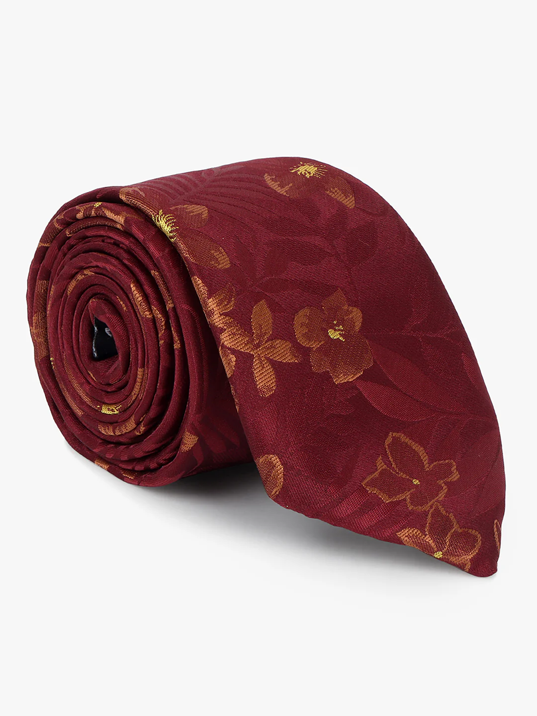 Cantabil Men's Maroon Printed Tie With Pocket Square - Image 4