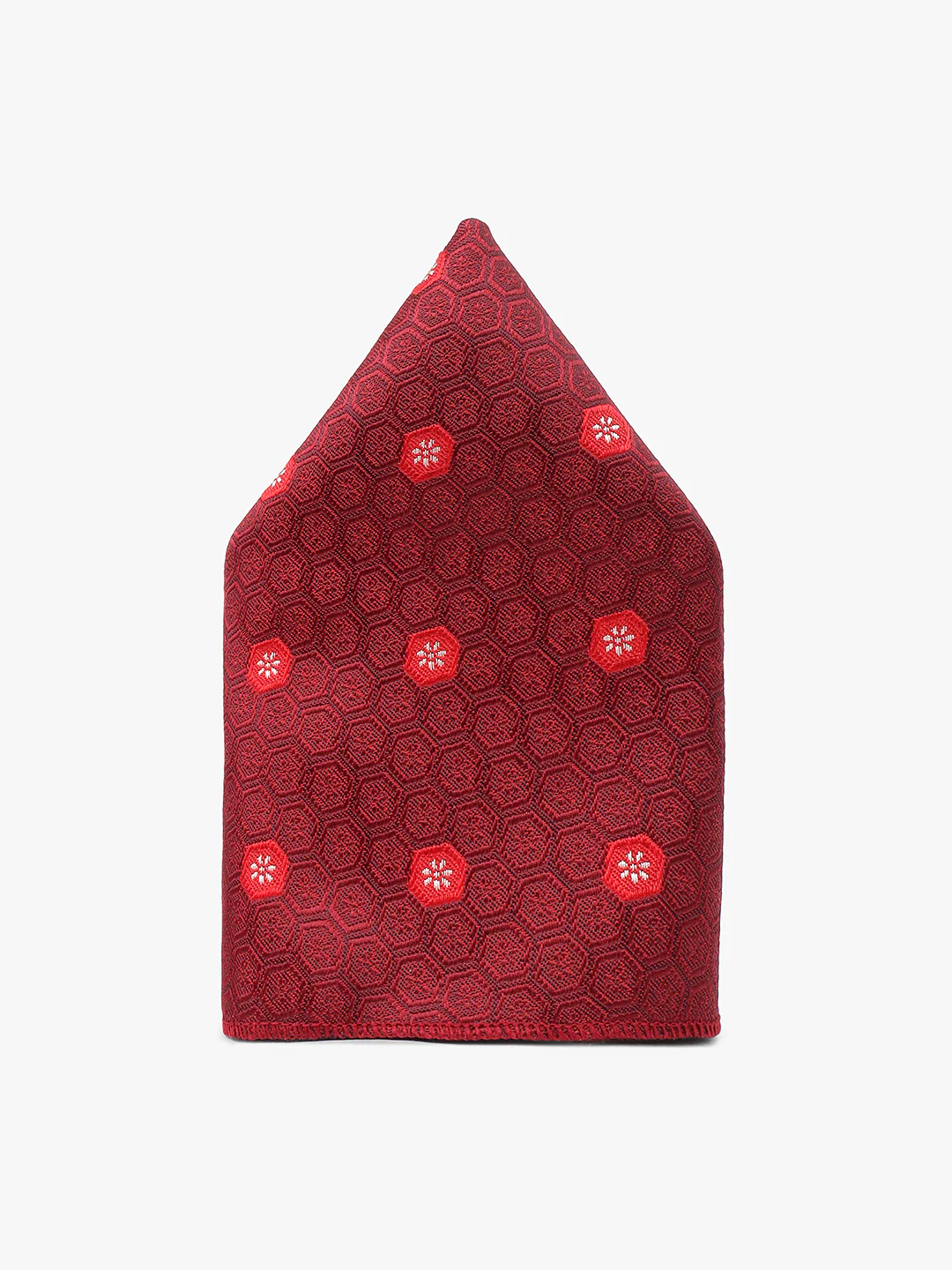 Men Maroon Printed Tie With Pocket Square and Cufflinks - Image 5