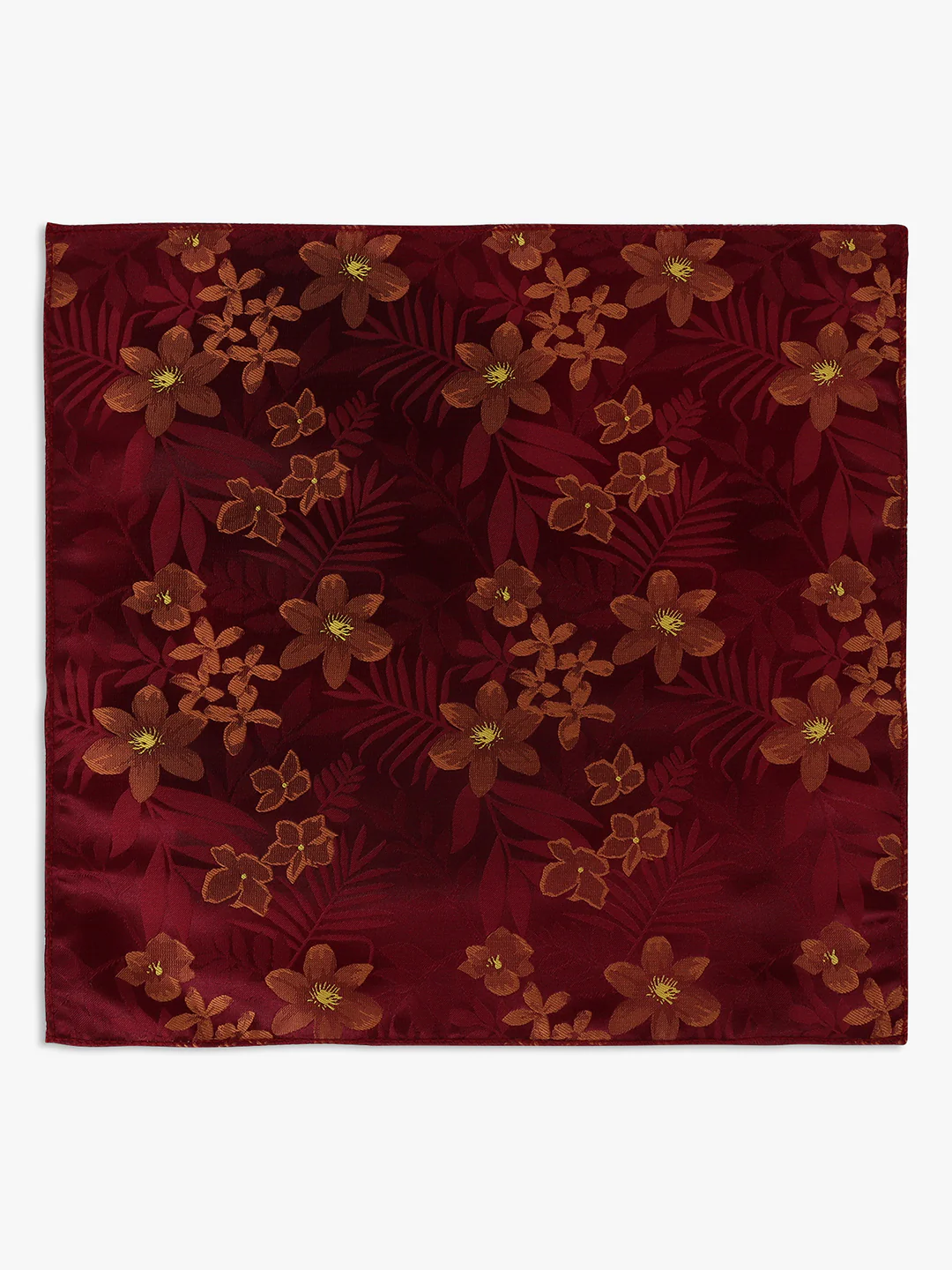 Cantabil Men's Maroon Printed Tie With Pocket Square - Image 5