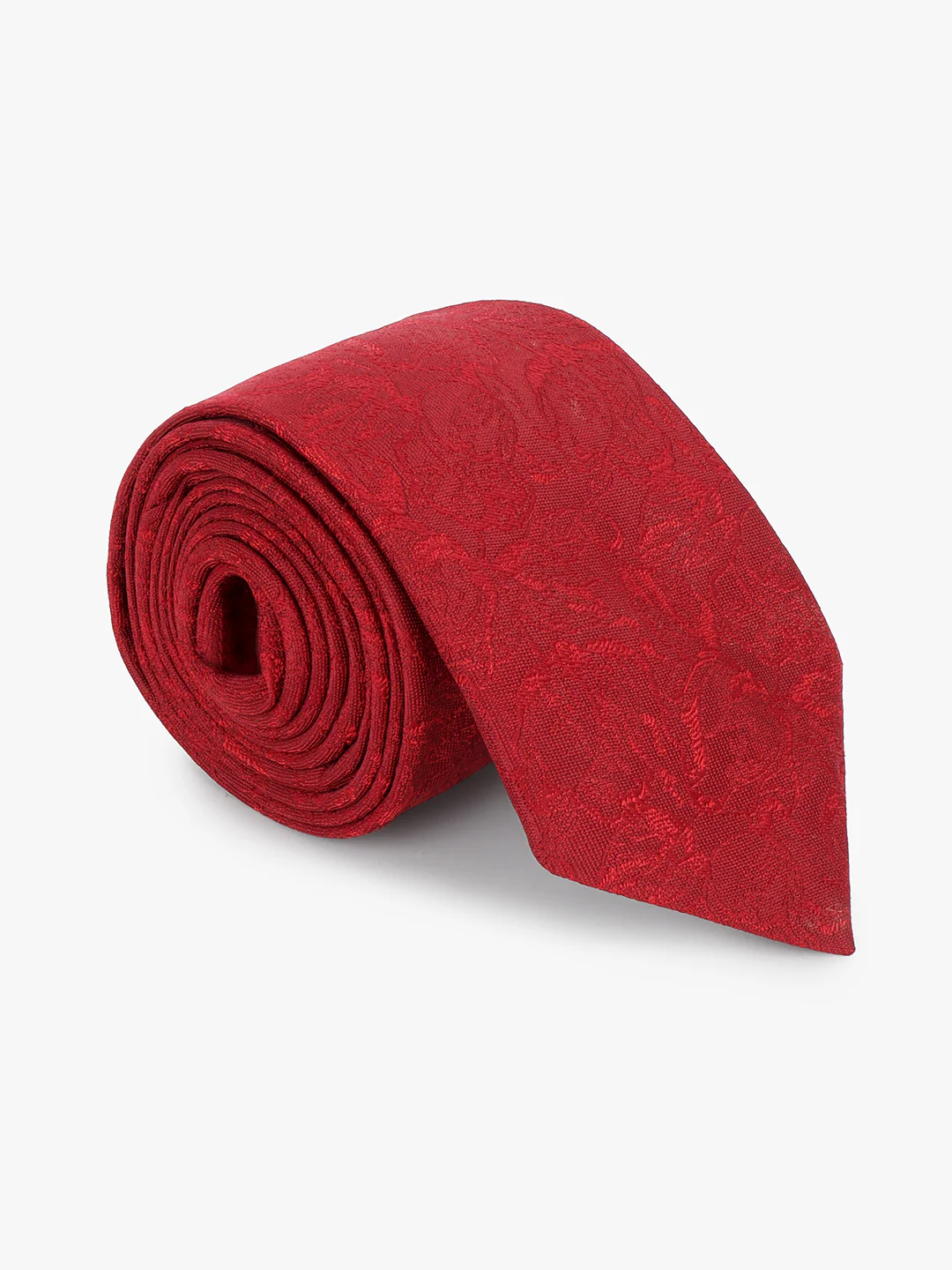 Men Maroon Printed Tie With Pocket Square and Cufflinks - Image 2