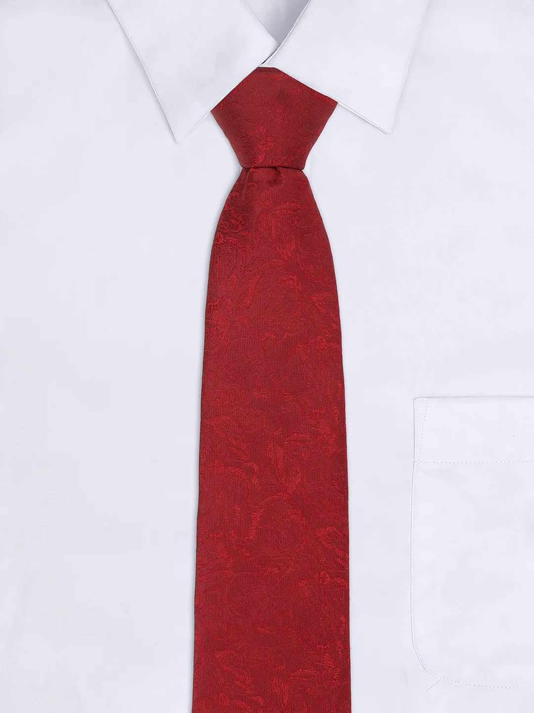 Men Maroon Printed Tie With Pocket Square and Cufflinks - Image 8