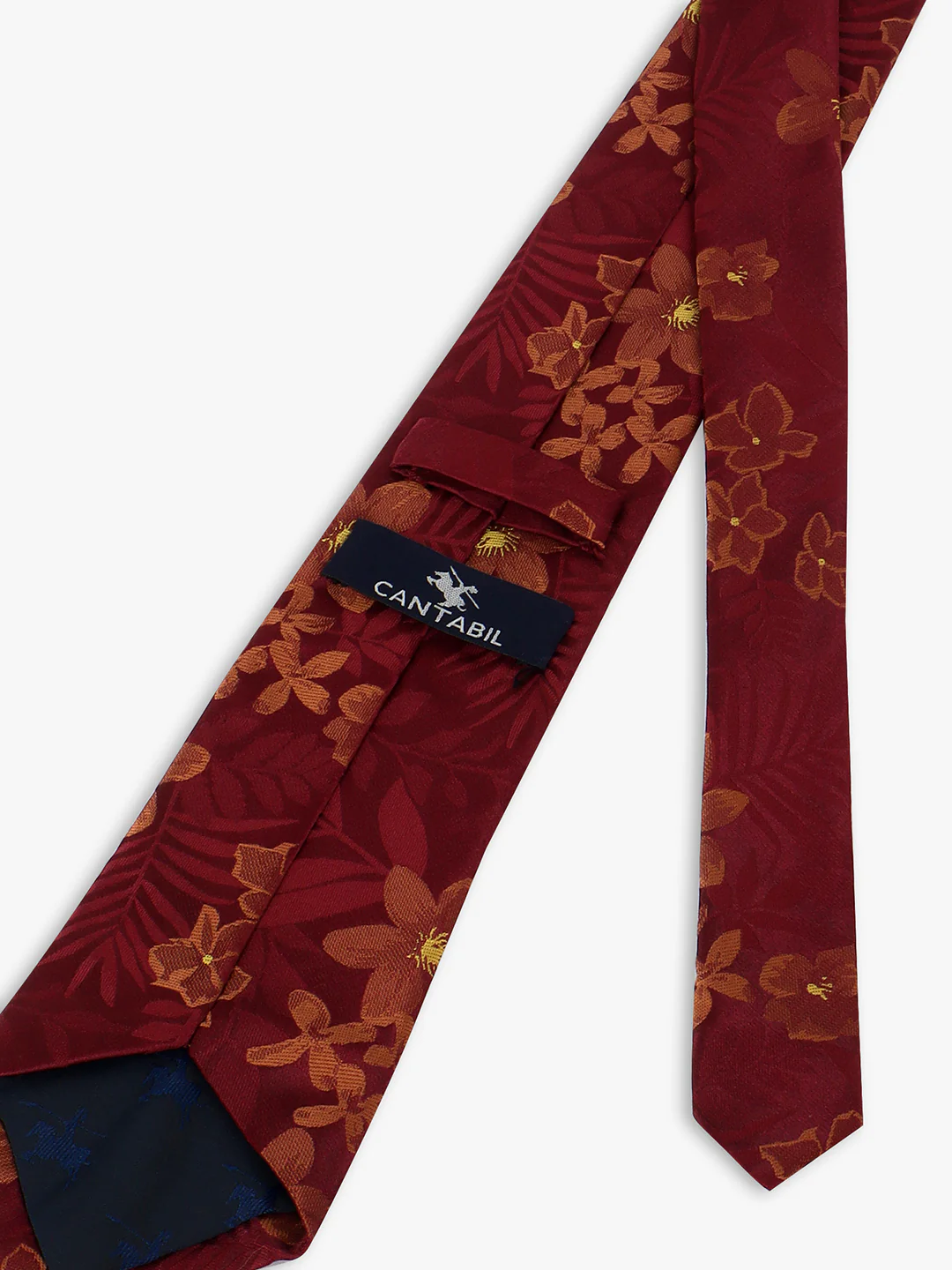 Cantabil Men's Maroon Printed Tie With Pocket Square - Image 6