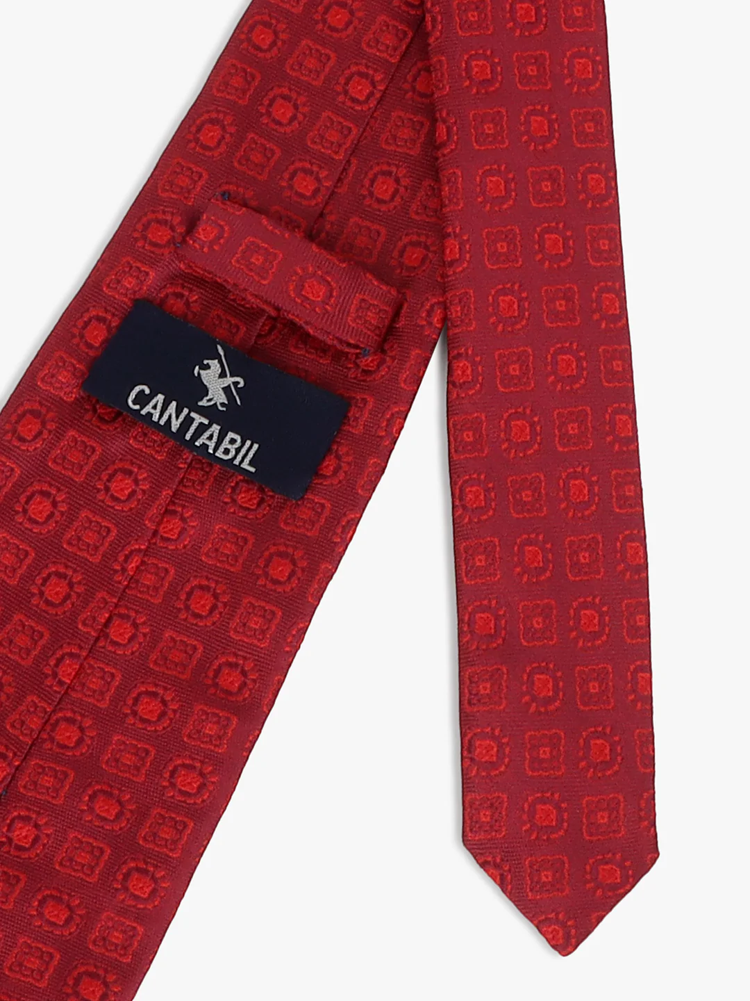 Men Maroon Printed Tie With Pocket Square and Cufflinks - Image 7