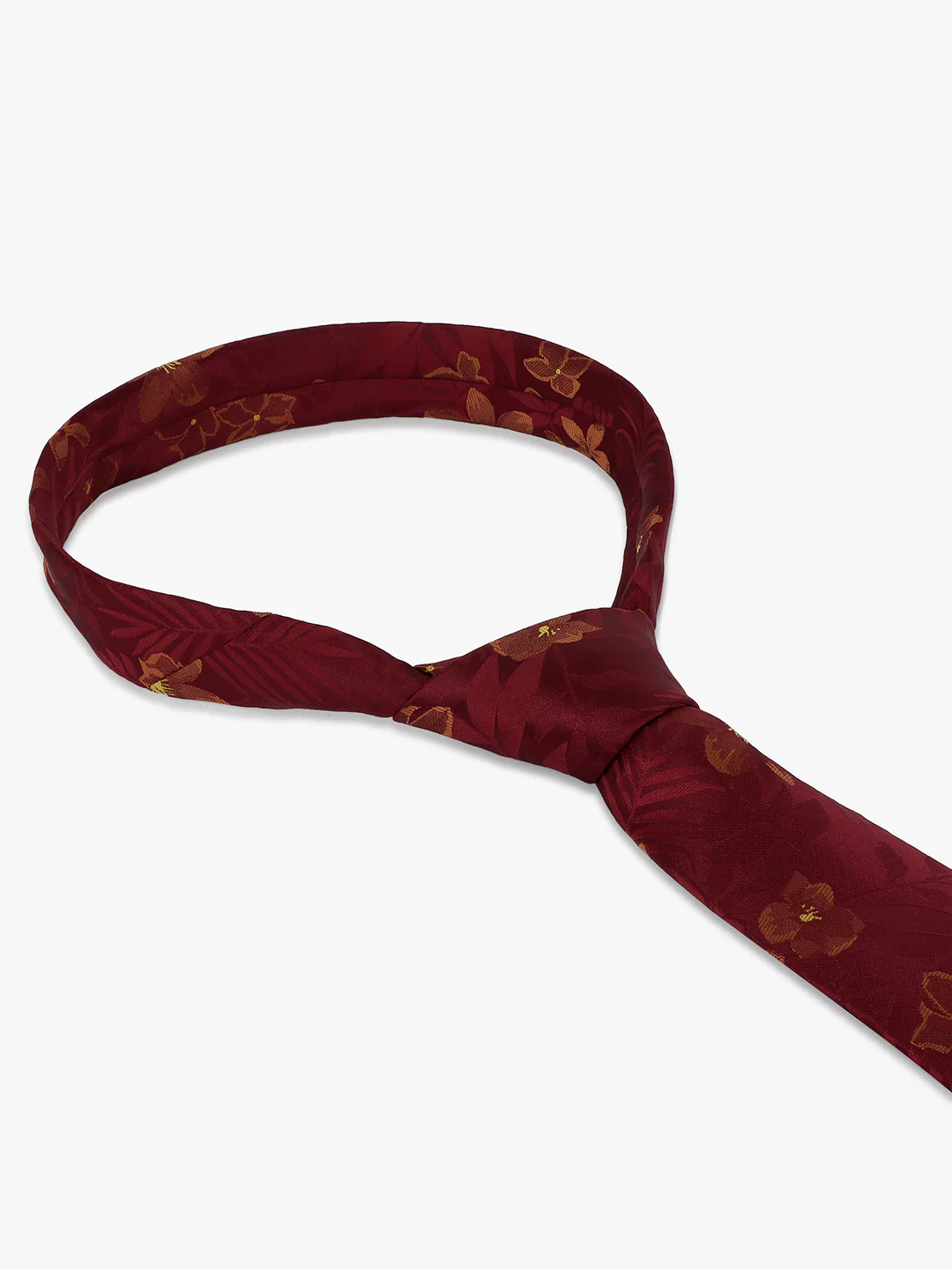 Cantabil Men's Maroon Printed Tie With Pocket Square - Image 7