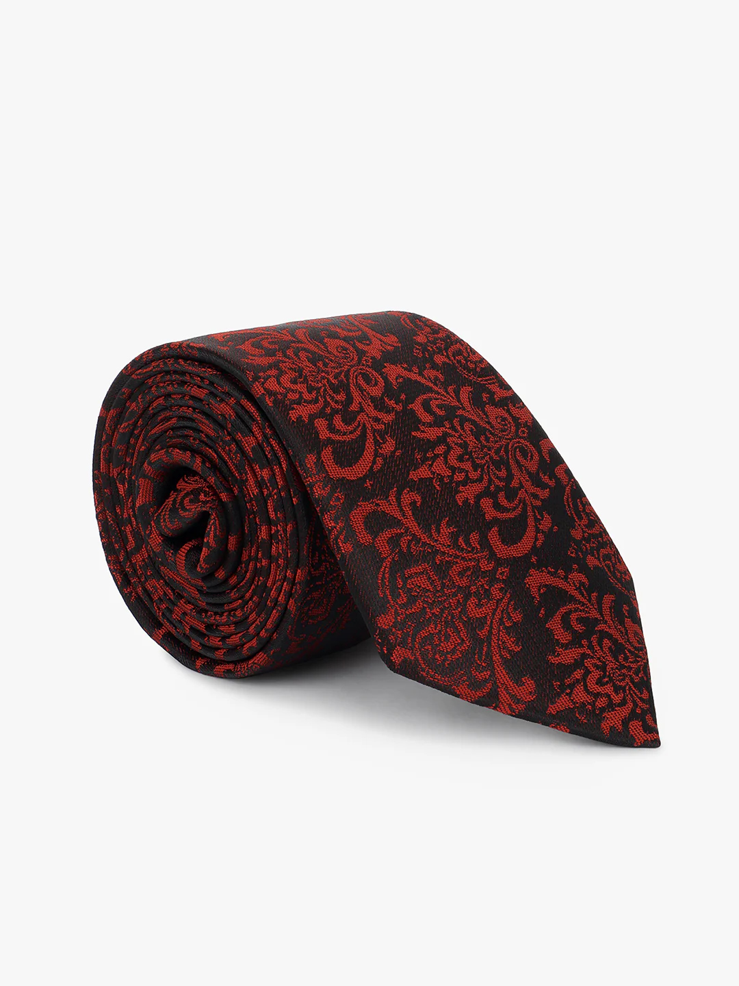 Men Maroon Printed Tie With Pocket Square and Cufflinks - Image 2