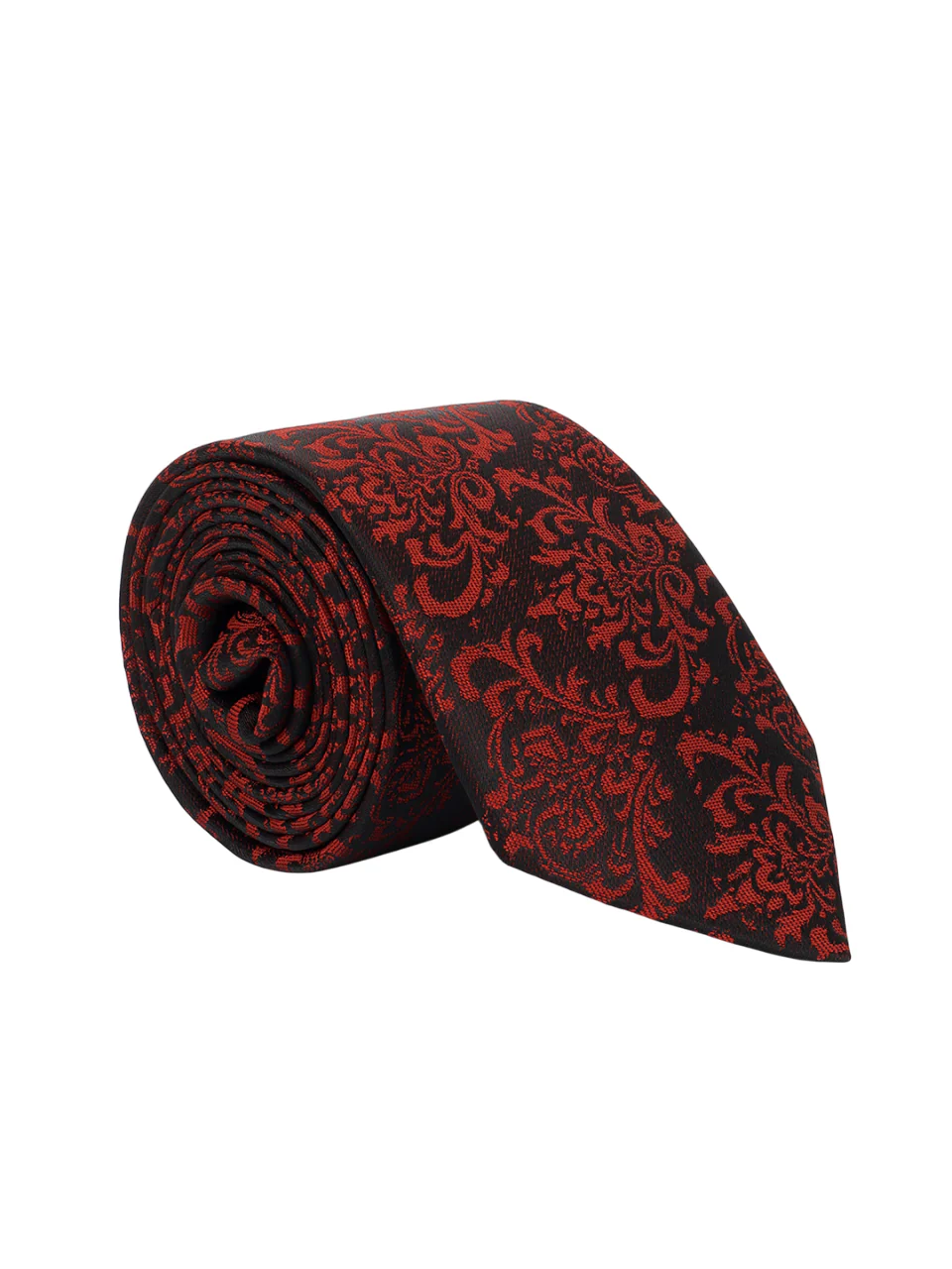Men Maroon Printed Tie With Pocket Square and Cufflinks - Image 3