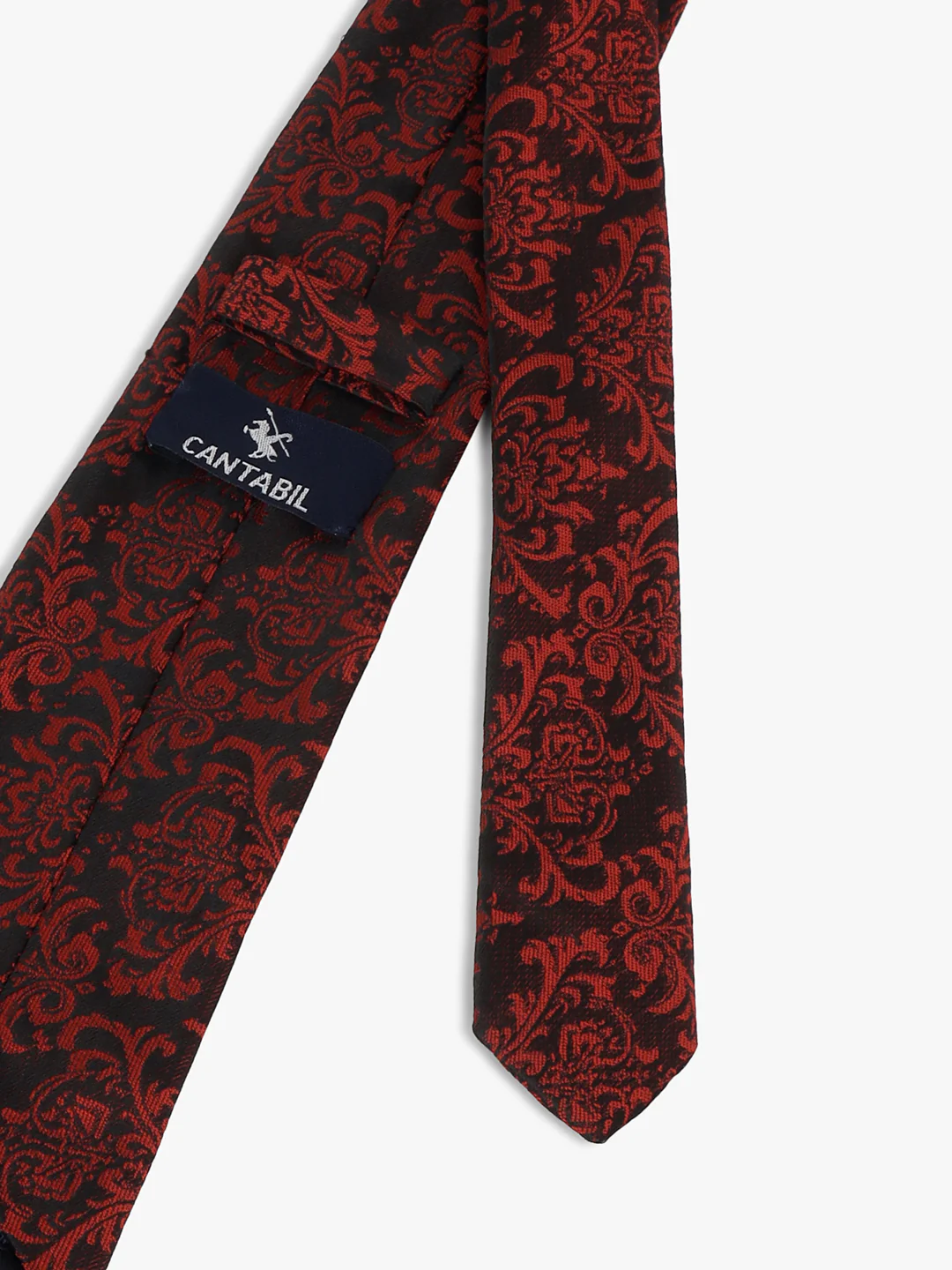 Men Maroon Printed Tie With Pocket Square and Cufflinks - Image 7