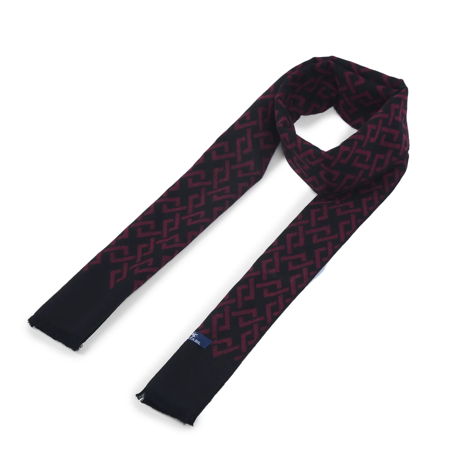 Men Maroon Printed Winter Warm Casual Muffler - Image 4