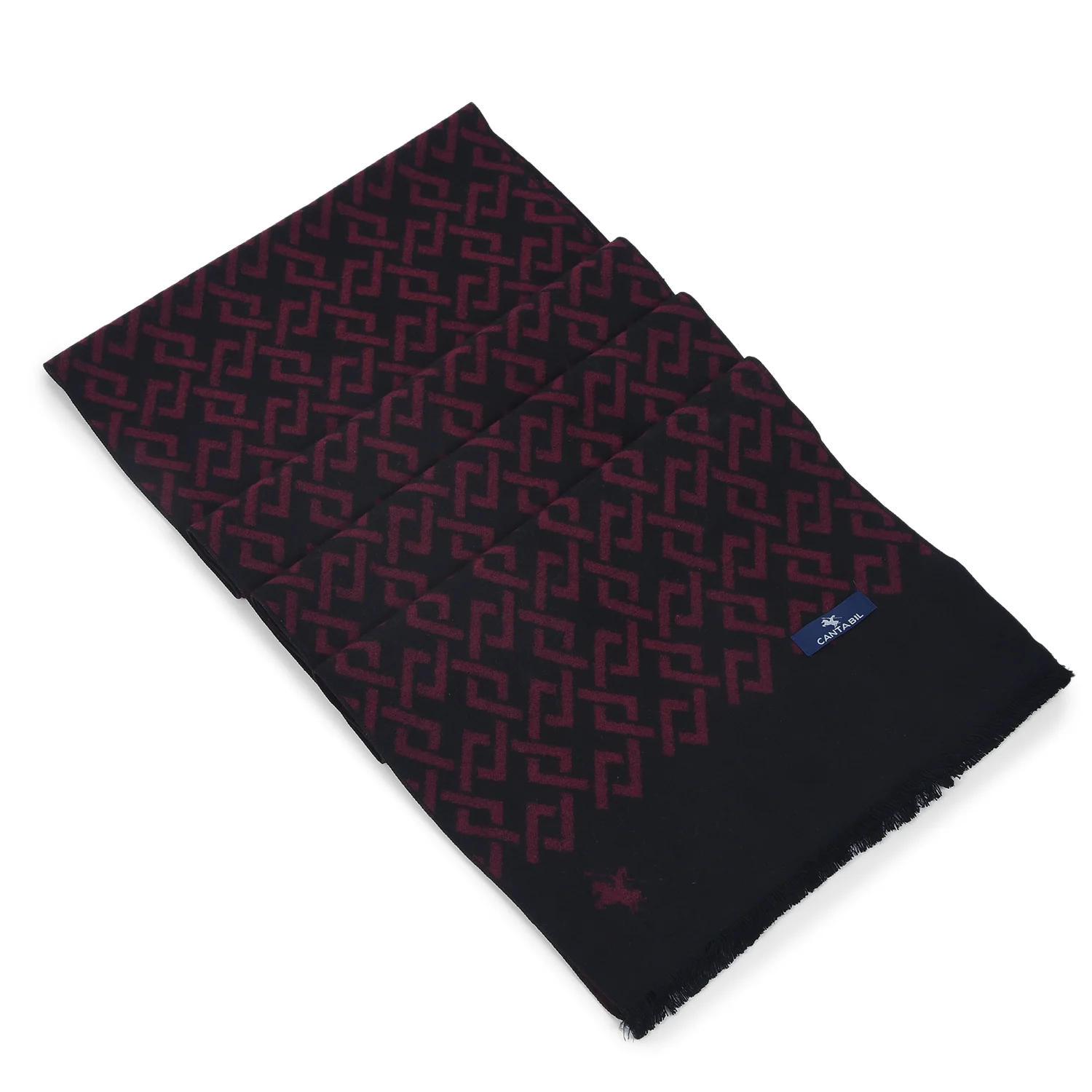Men Maroon Printed Winter Warm Casual Muffler - Image 5
