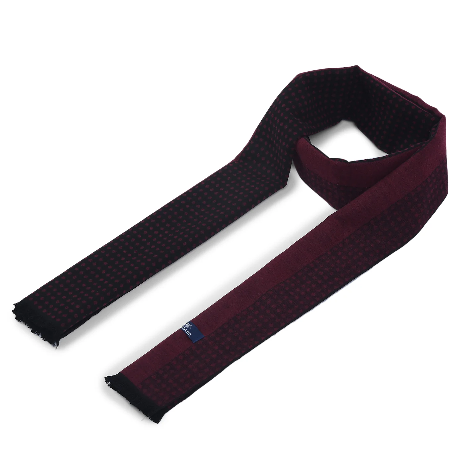 Men Maroon Printed Winter Warm Casual Muffler - Image 4