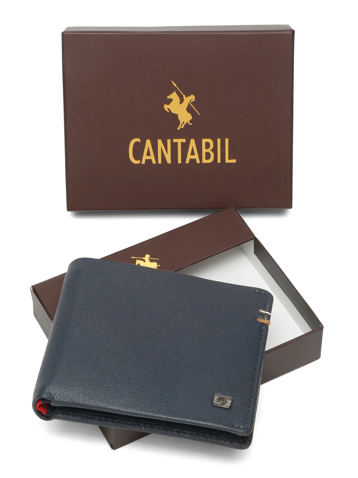 Men Navy Blue Bifold Wallet - Image 2
