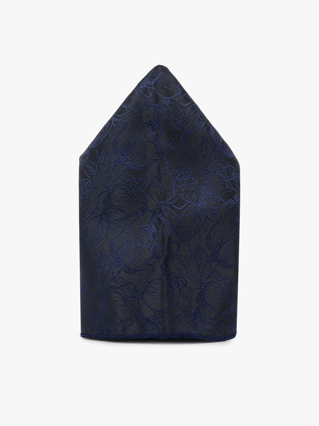 Men Navy Blue Printed Tie With Pocket Square and Cufflinks - Image 5