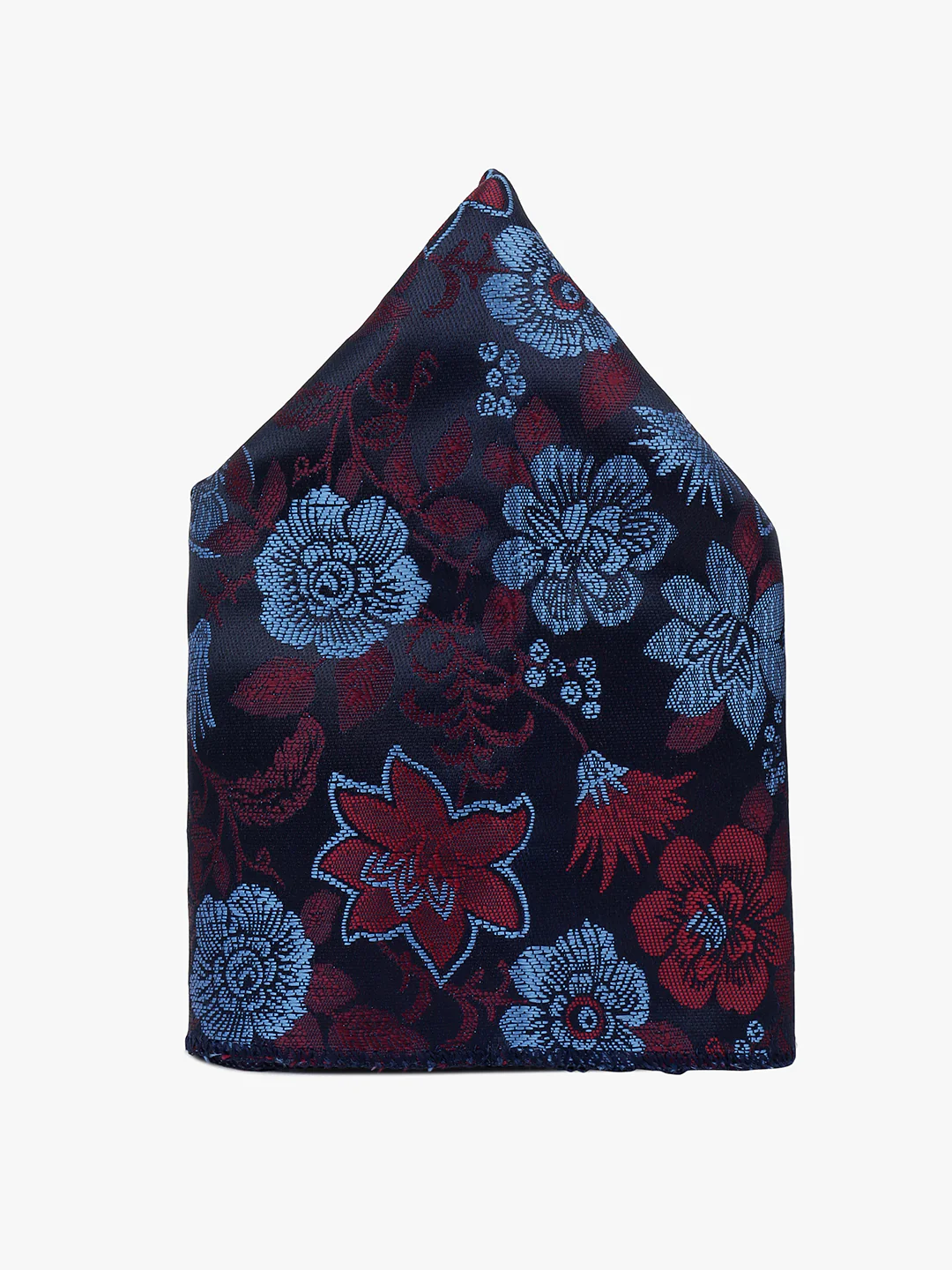 Men Navy Blue Printed Tie With Pocket Square and Cufflinks - Image 3