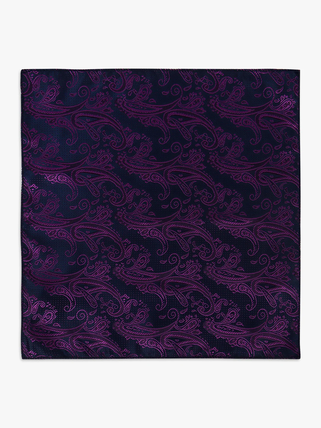 Men Purple Printed Tie With Pocket Square - Image 5