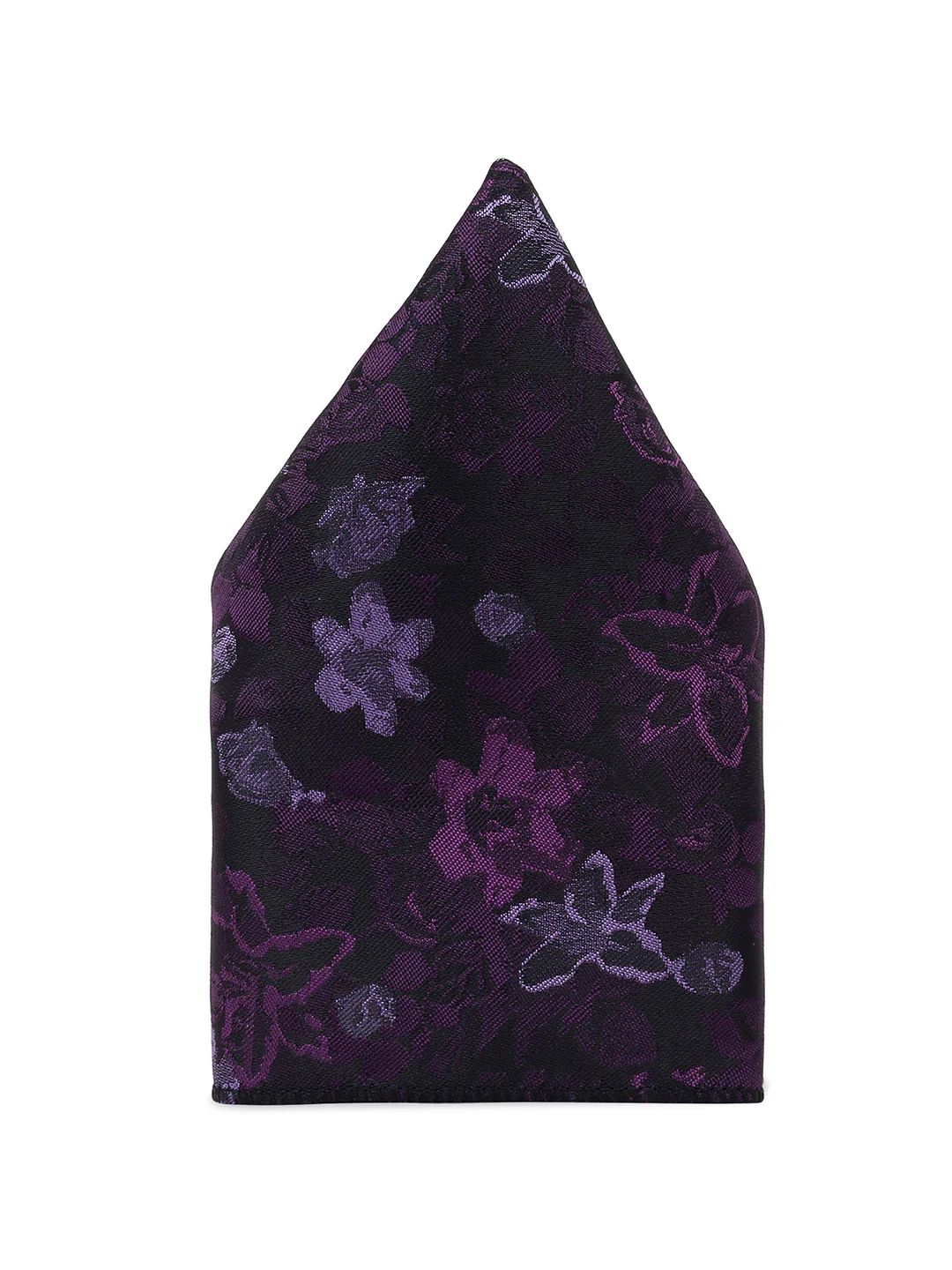 Men Purple Printed Tie With Pocket Square and Cufflinks - Image 5