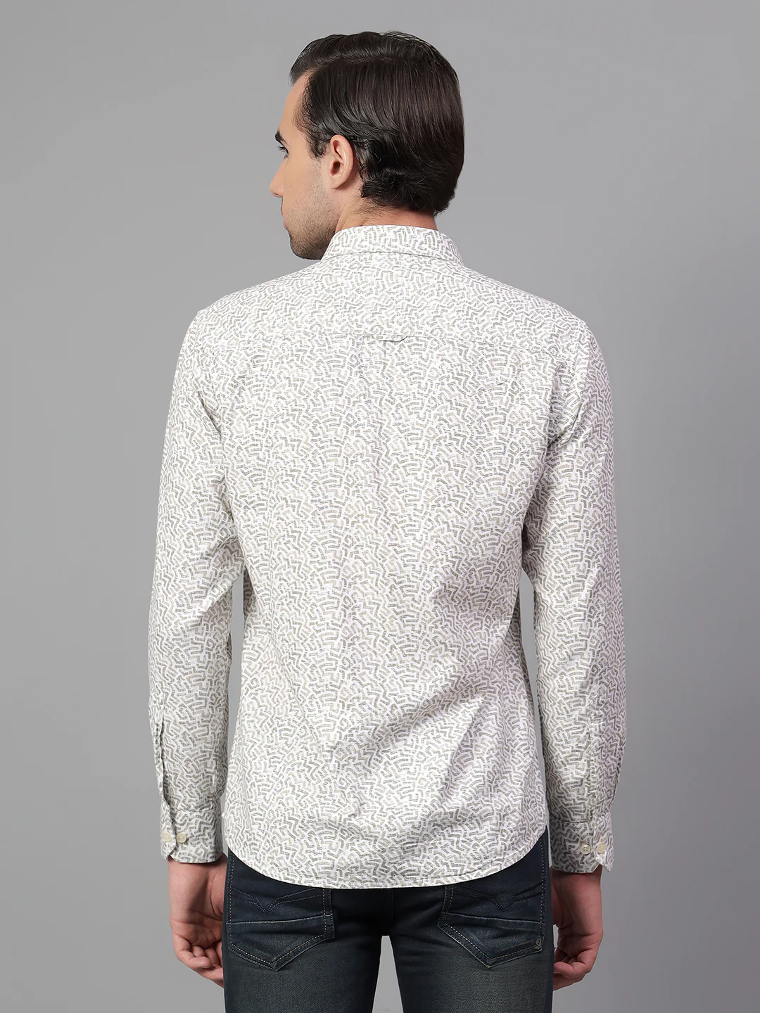 Casual Shirt for Men | Breathable & Soft with Color Fastness Regular Fit Spread Collar Neck Cotton Fabric Printed Pattern - Image 3