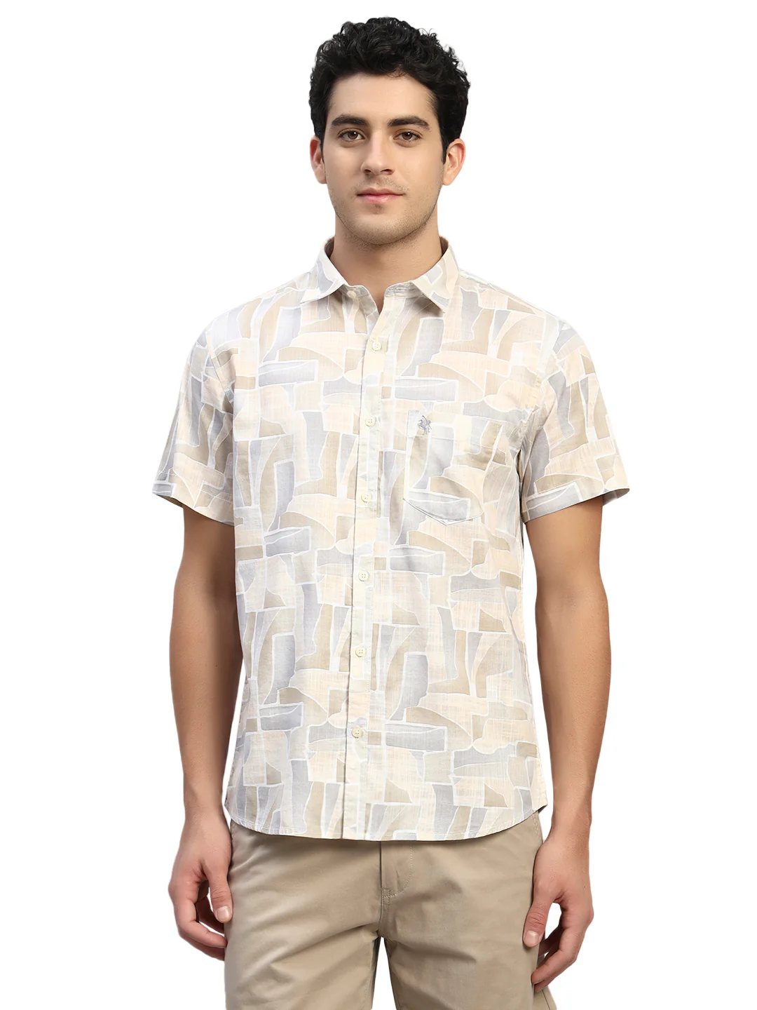 Casual Shirt for Men | Breathable & Soft with Color Fastness Regular Fit Spread Collar Neck Cotton Fabric Printed Pattern - Image 3