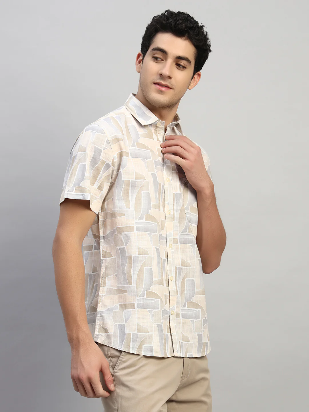 Casual Shirt for Men | Breathable & Soft with Color Fastness Regular Fit Spread Collar Neck Cotton Fabric Printed Pattern - Image 6
