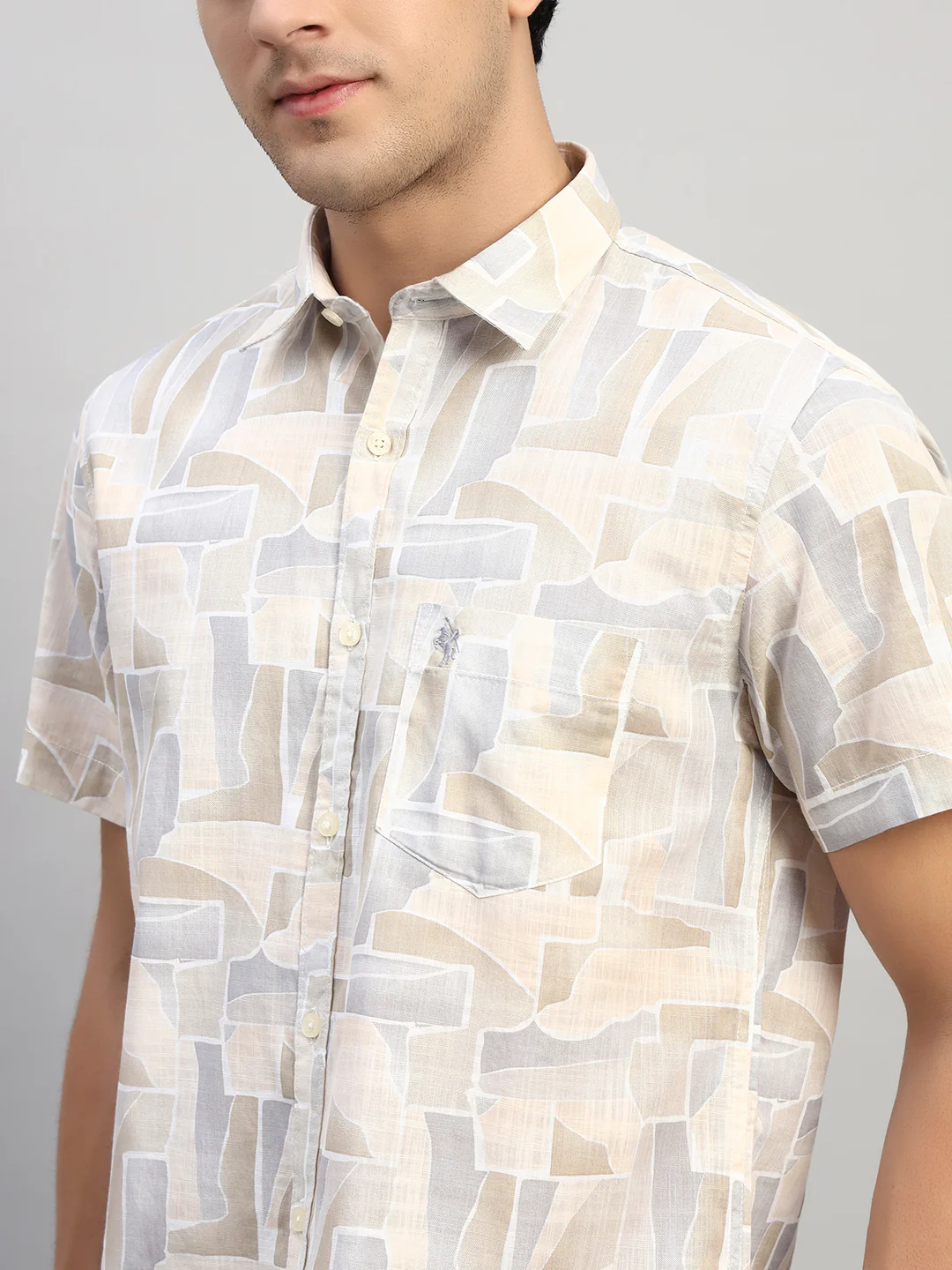 Casual Shirt for Men | Breathable & Soft with Color Fastness Regular Fit Spread Collar Neck Cotton Fabric Printed Pattern - Image 8