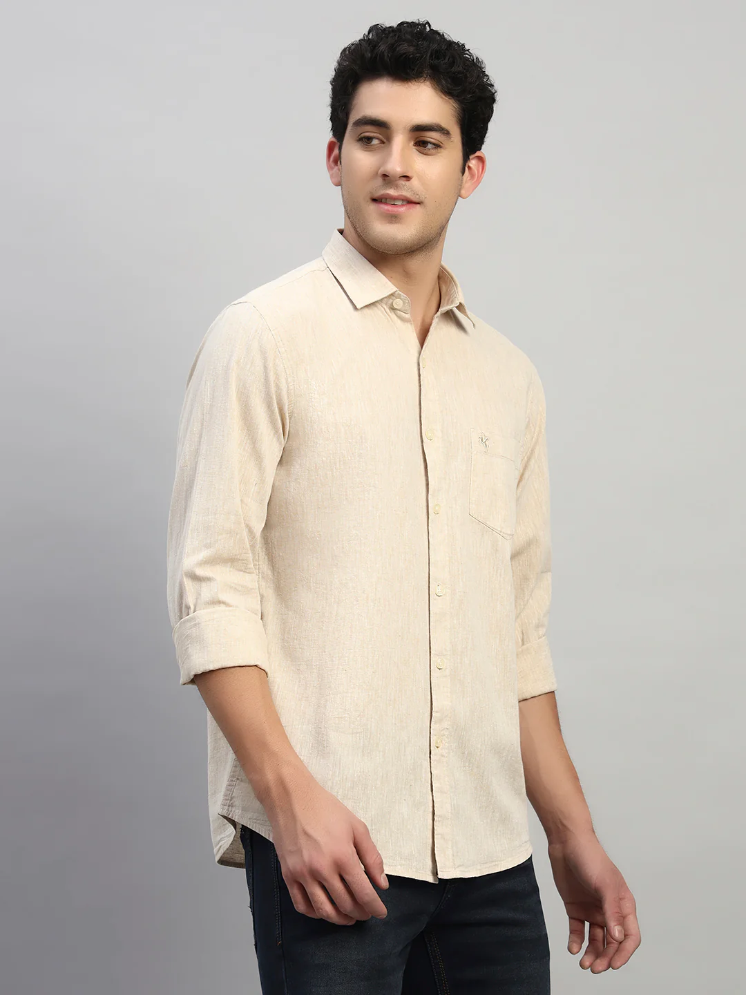 Casual Shirt for Men | Breathable & Soft with Color Fastness Regular Fit Spread Collar Neck Cotton Fabric Self Design Pattern - Image 6