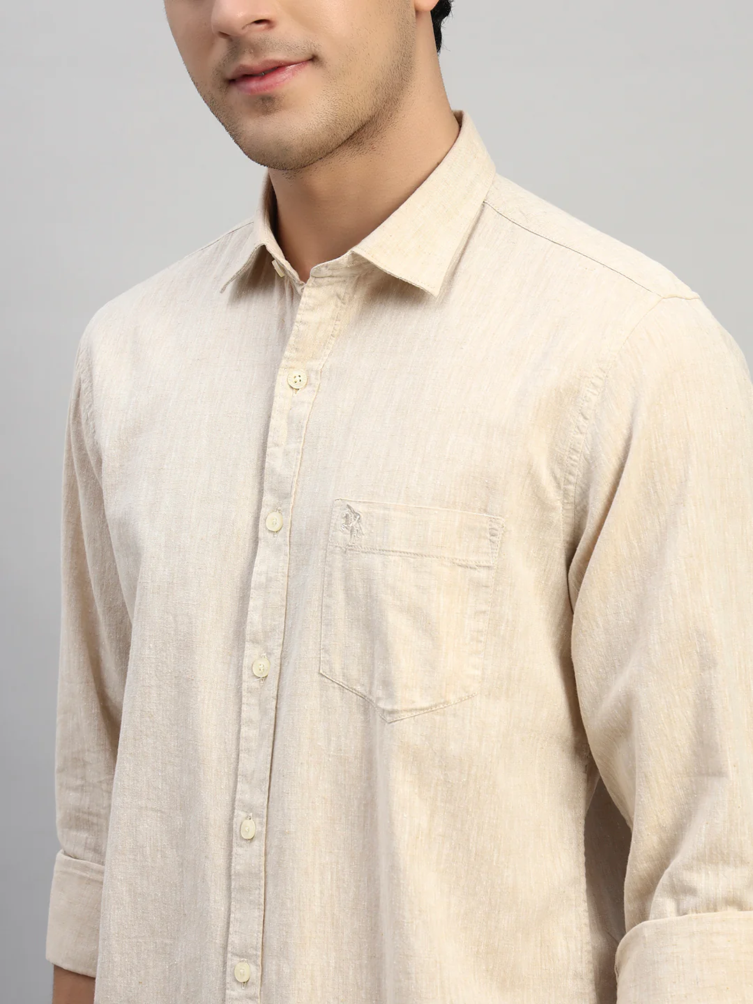 Casual Shirt for Men | Breathable & Soft with Color Fastness Regular Fit Spread Collar Neck Cotton Fabric Self Design Pattern - Image 7
