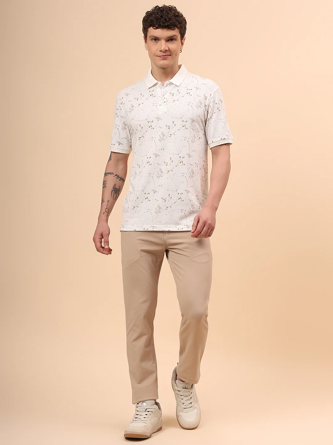 Casual Trouser for Men | Breathable & Soft with Color Fastness Regular Fit Polyester Fabric Self Design Pattern Button Closure - Image 2