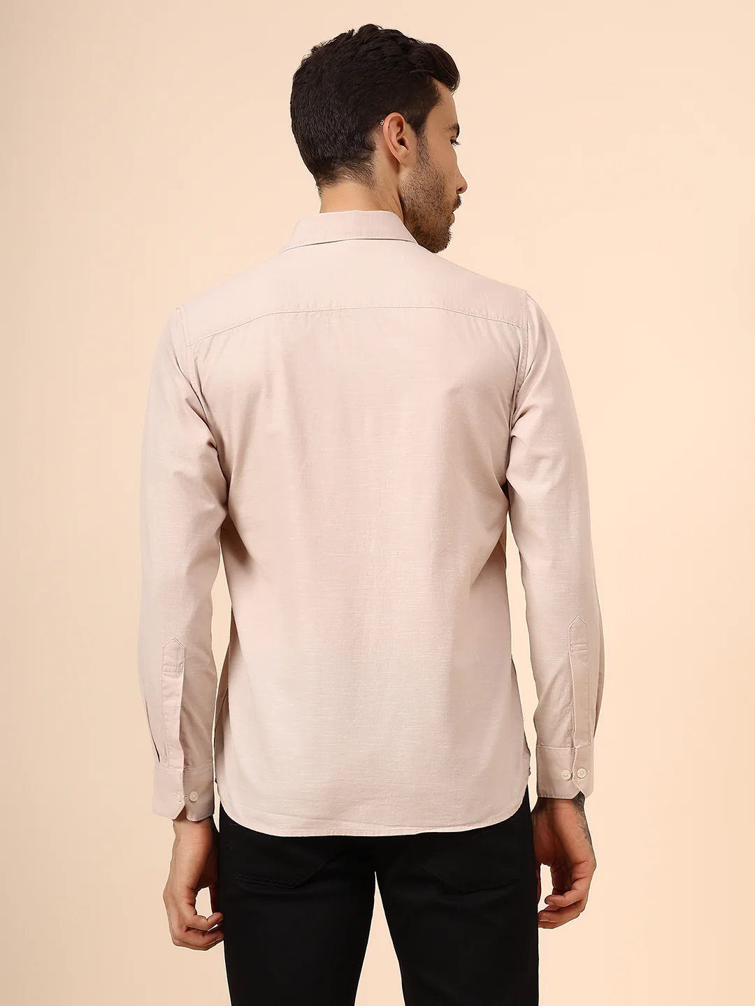 Casual Shirt for Men | Breathable & Soft with Color Fastness Regular Fit Spread Collar Neck Cotton Fabric Solid Pattern - Image 5