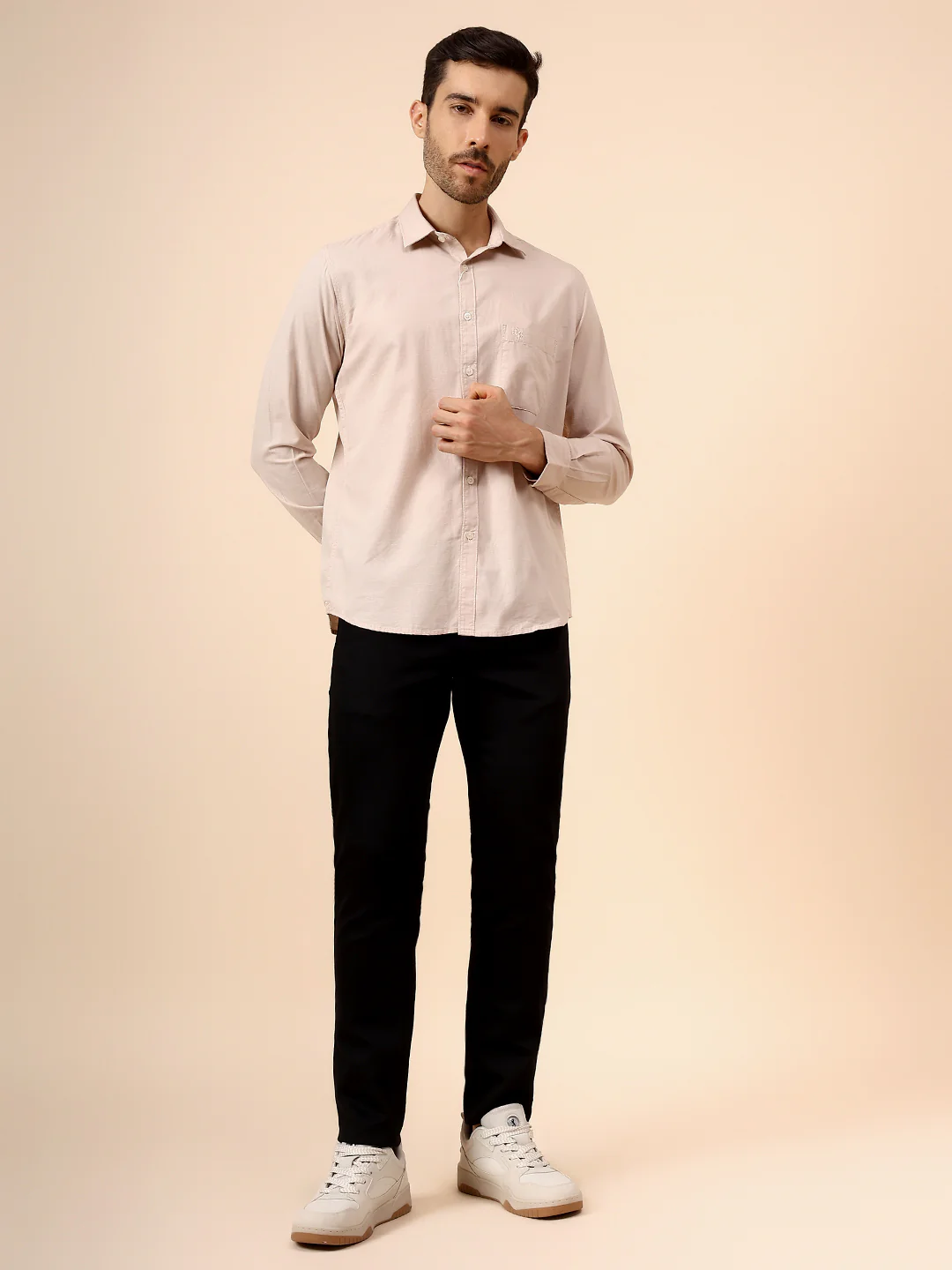 Casual Shirt for Men | Breathable & Soft with Color Fastness Regular Fit Spread Collar Neck Cotton Fabric Solid Pattern - Image 9