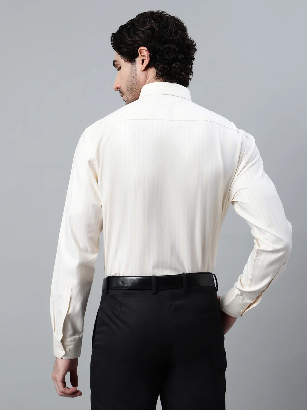 Formal Shirt for Men l Breathable & Soft with Color Fastness Regular Fit Spread Collar Neck Cotton Fabric Striped Pattern - Image 2