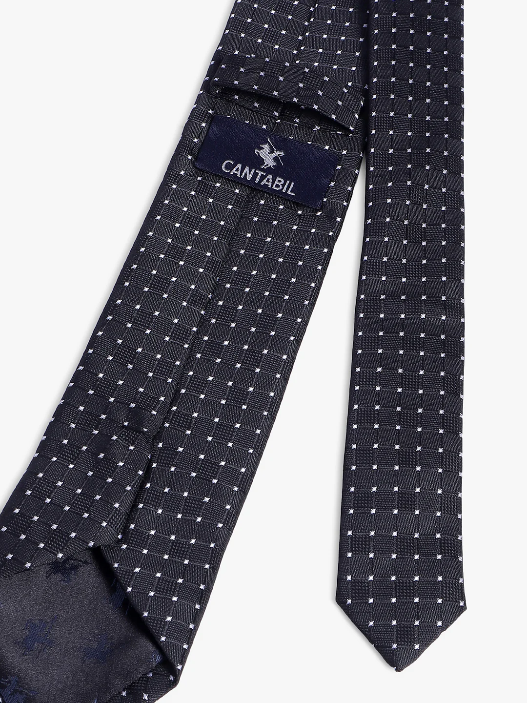 Men's Black Dotted Printed Broad Tie - Image 3