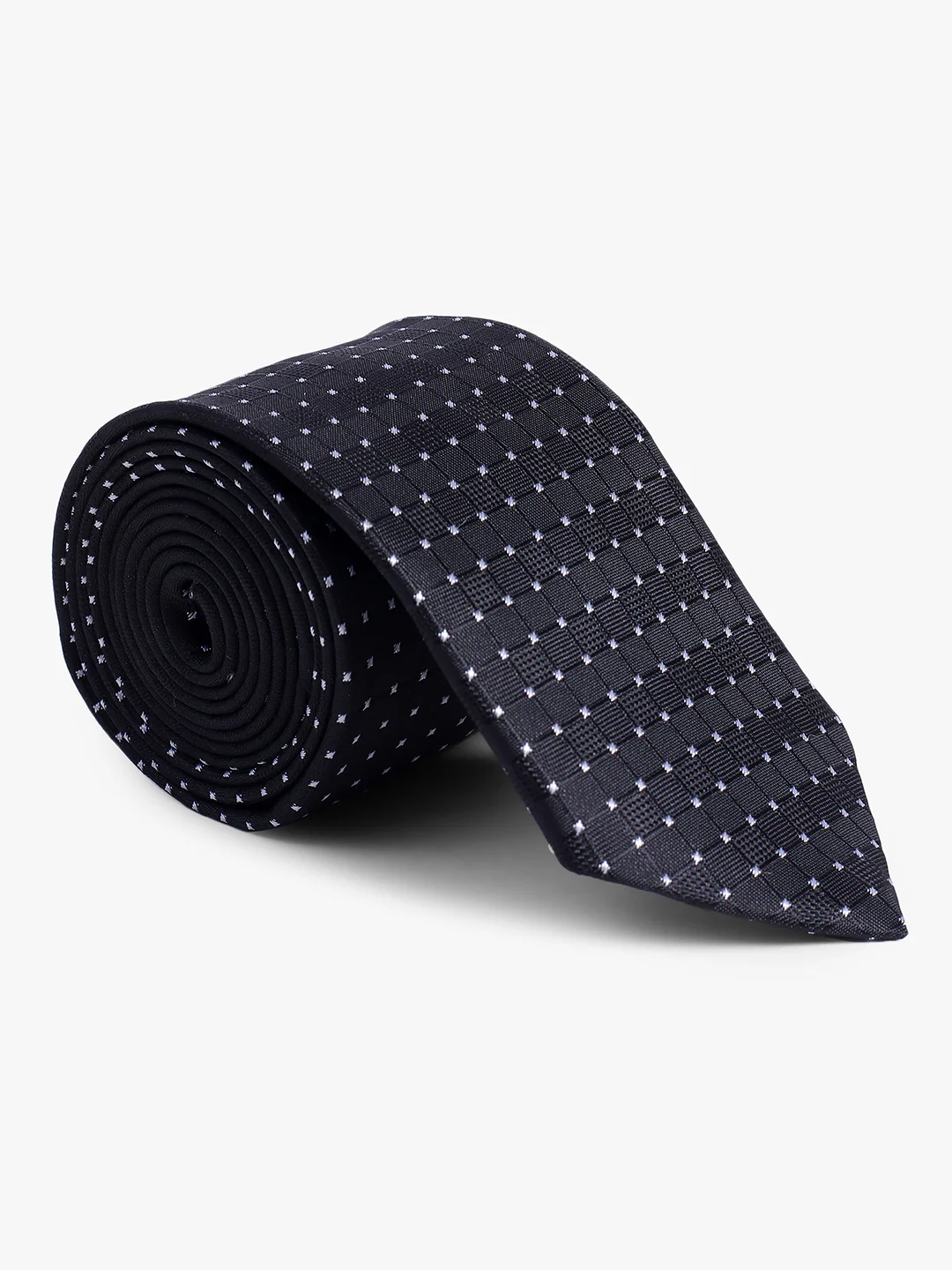 Men's Black Dotted Printed Broad Tie - Image 4