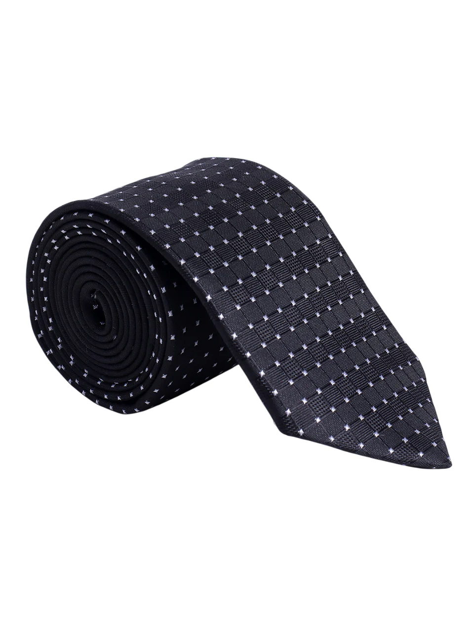 Men's Black Dotted Printed Broad Tie - Image 5
