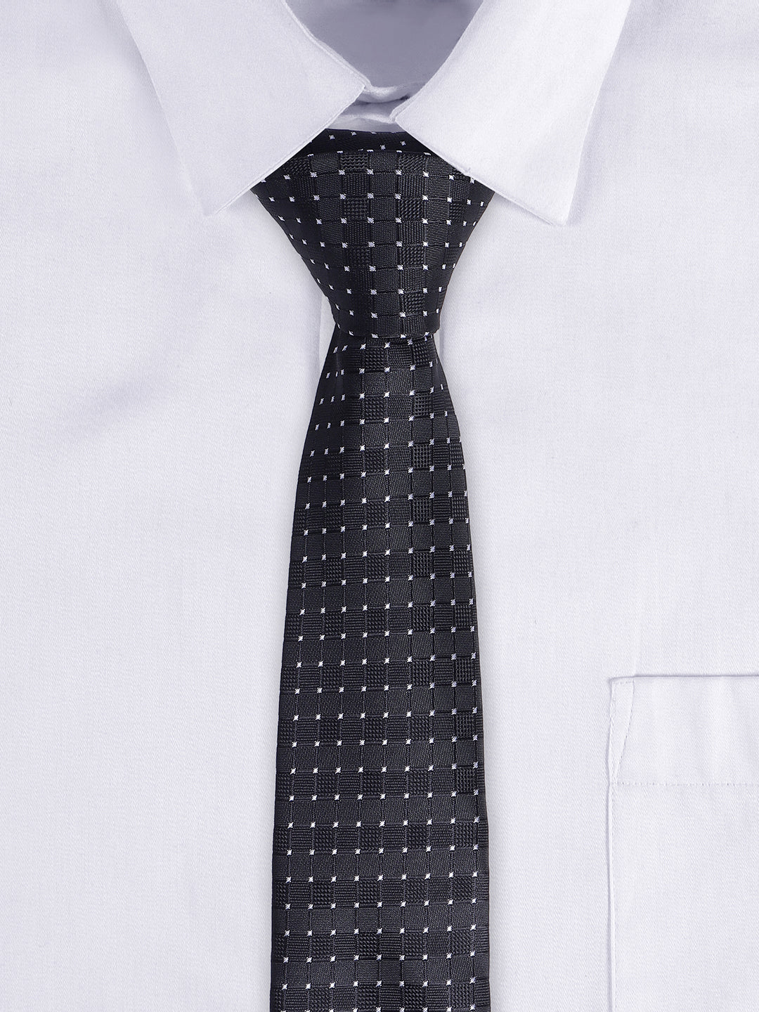 Men's Black Dotted Printed Broad Tie - Image 7