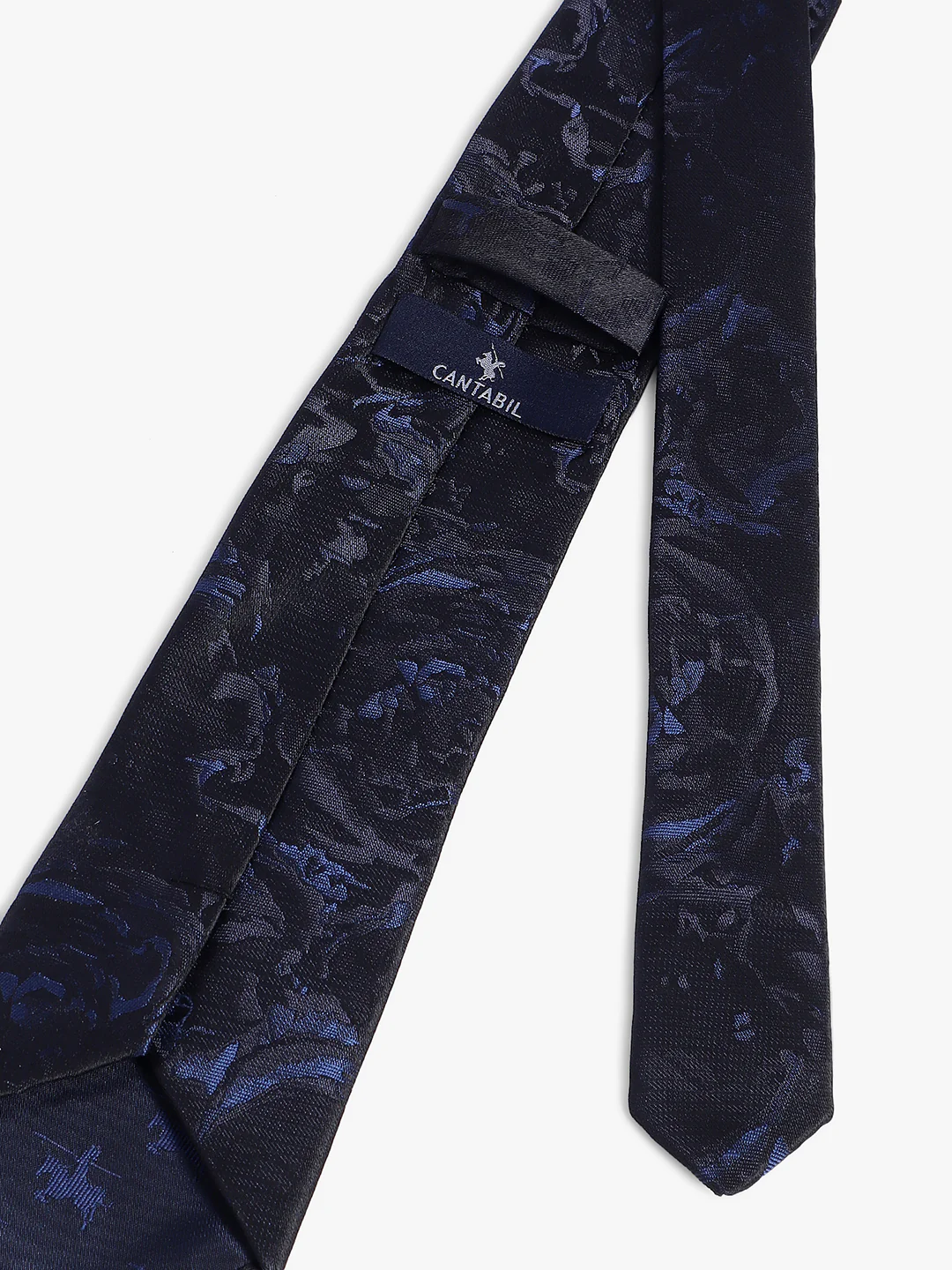 Men's Black Floral Printed Broad Tie - Image 3