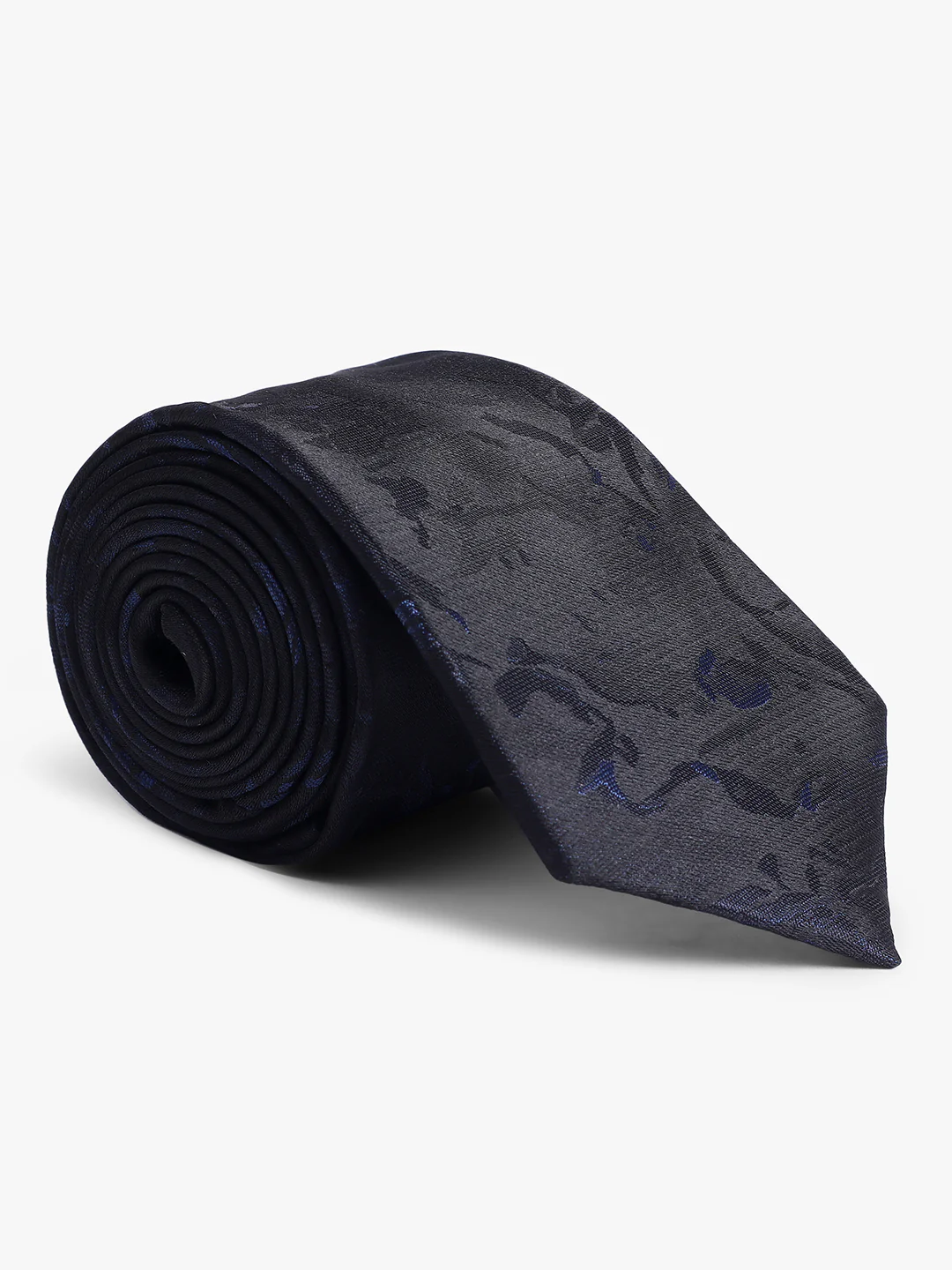 Men's Black Floral Printed Broad Tie - Image 4