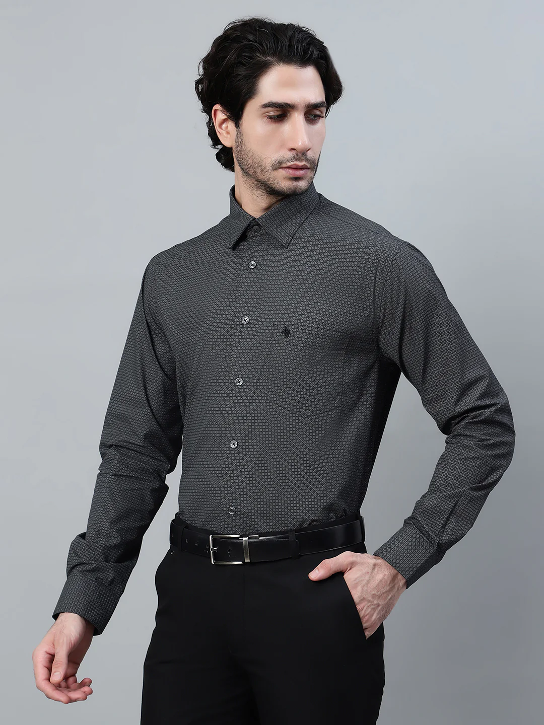 Formal Shirt for Men l Breathable & Soft with Color Fastness Regular Fit Spread Collar Neck Cotton Fabric Printed Pattern - Image 3