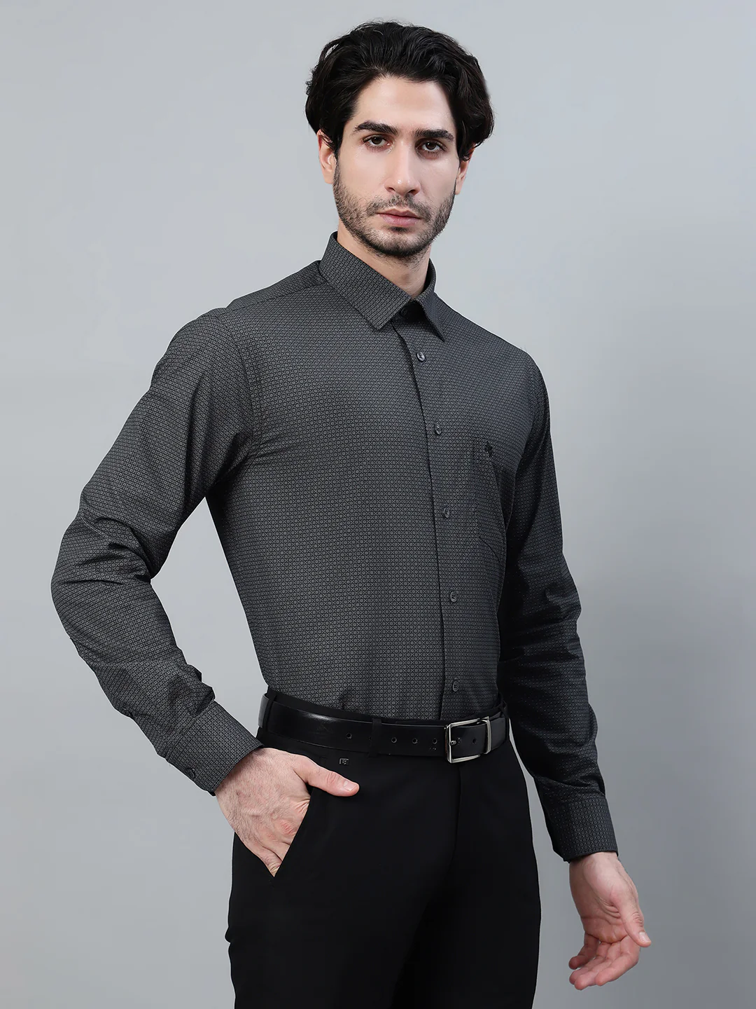 Formal Shirt for Men l Breathable & Soft with Color Fastness Regular Fit Spread Collar Neck Cotton Fabric Printed Pattern - Image 4